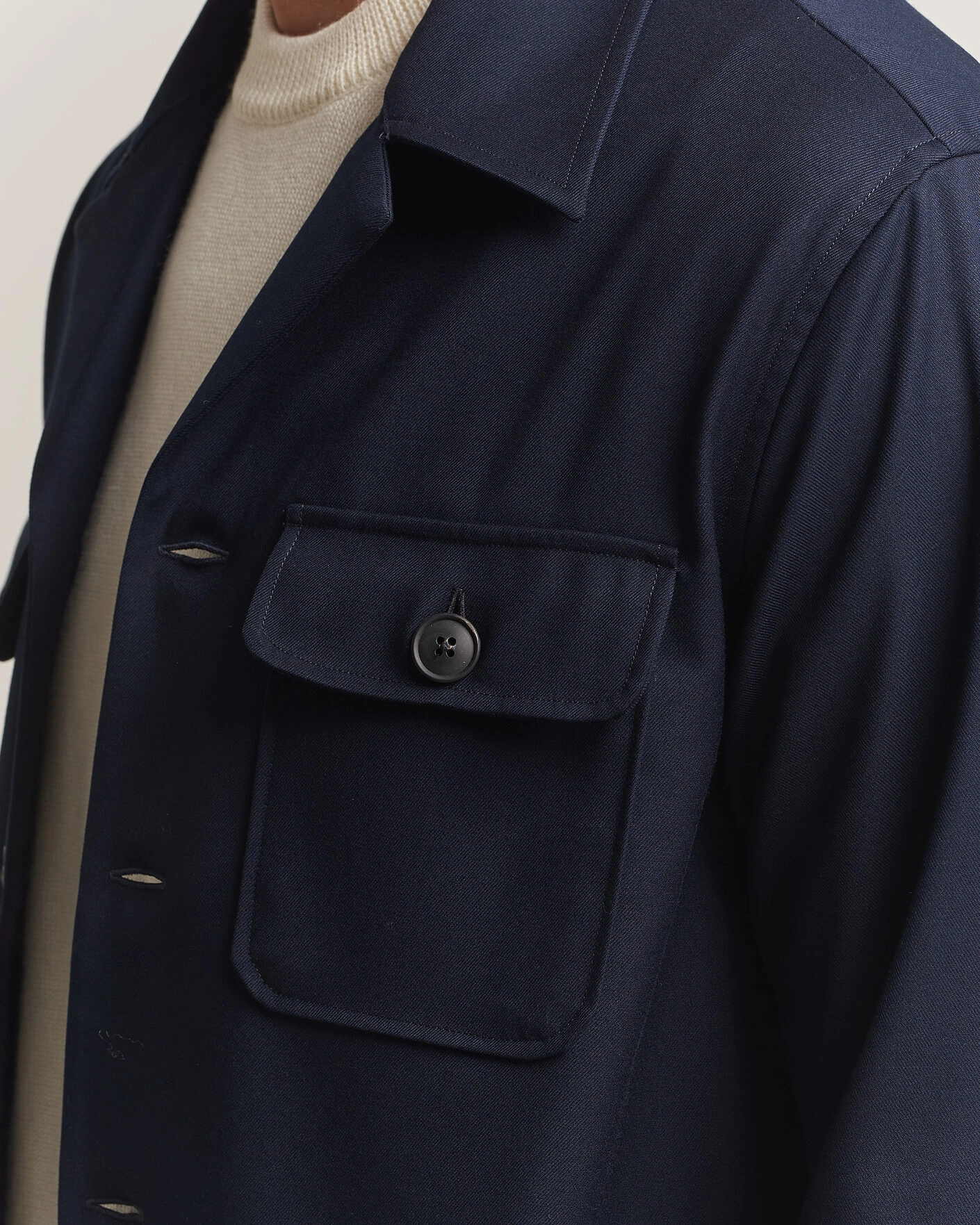 Herr | Skjortor | Grigio | Twill Overshirt Navy