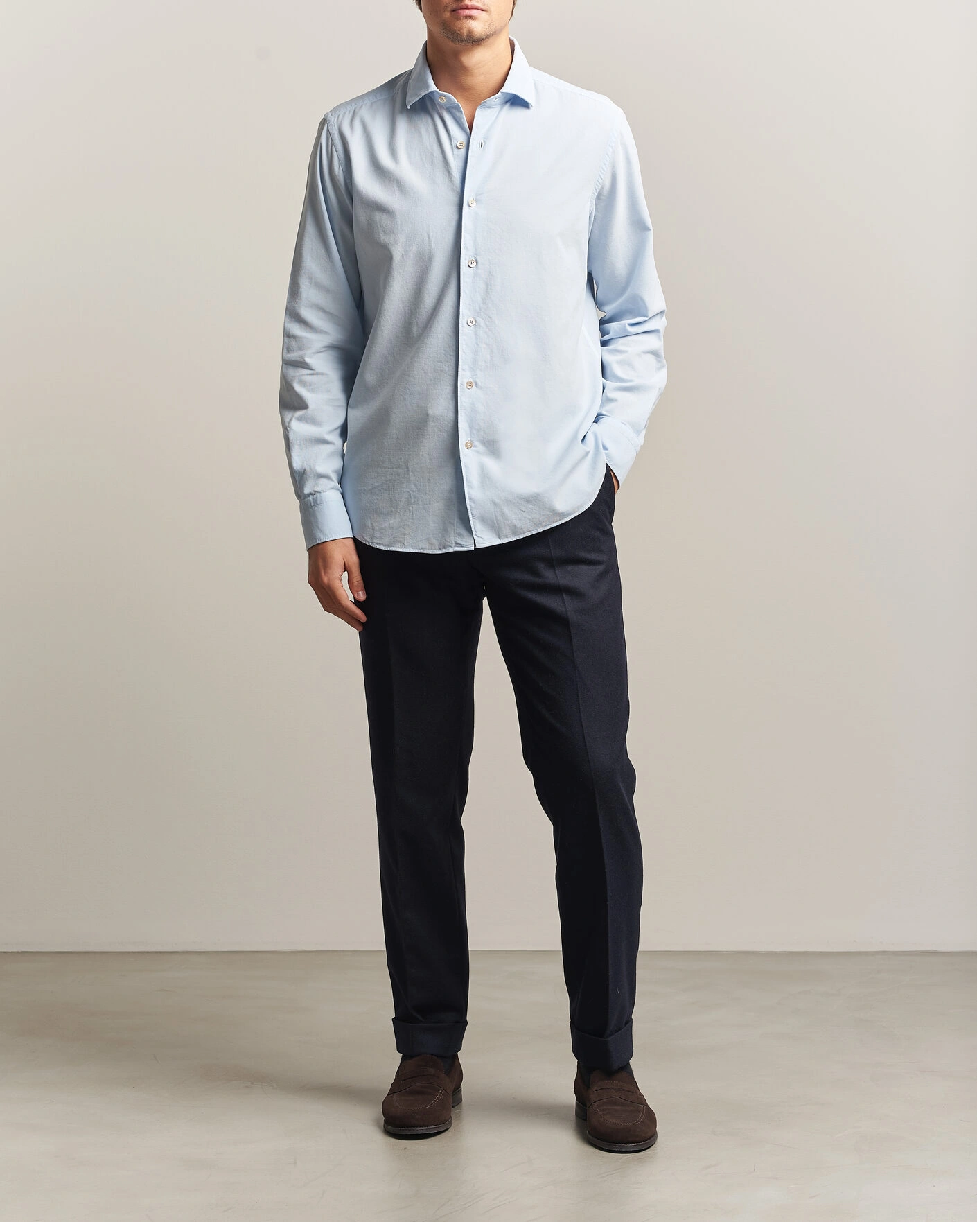 Herr | Skjortor | Grigio | Corduroy Shirt Light Blue