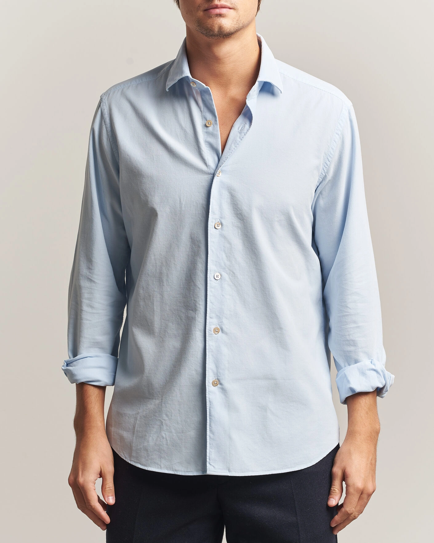 Herr | Skjortor | Grigio | Corduroy Shirt Light Blue