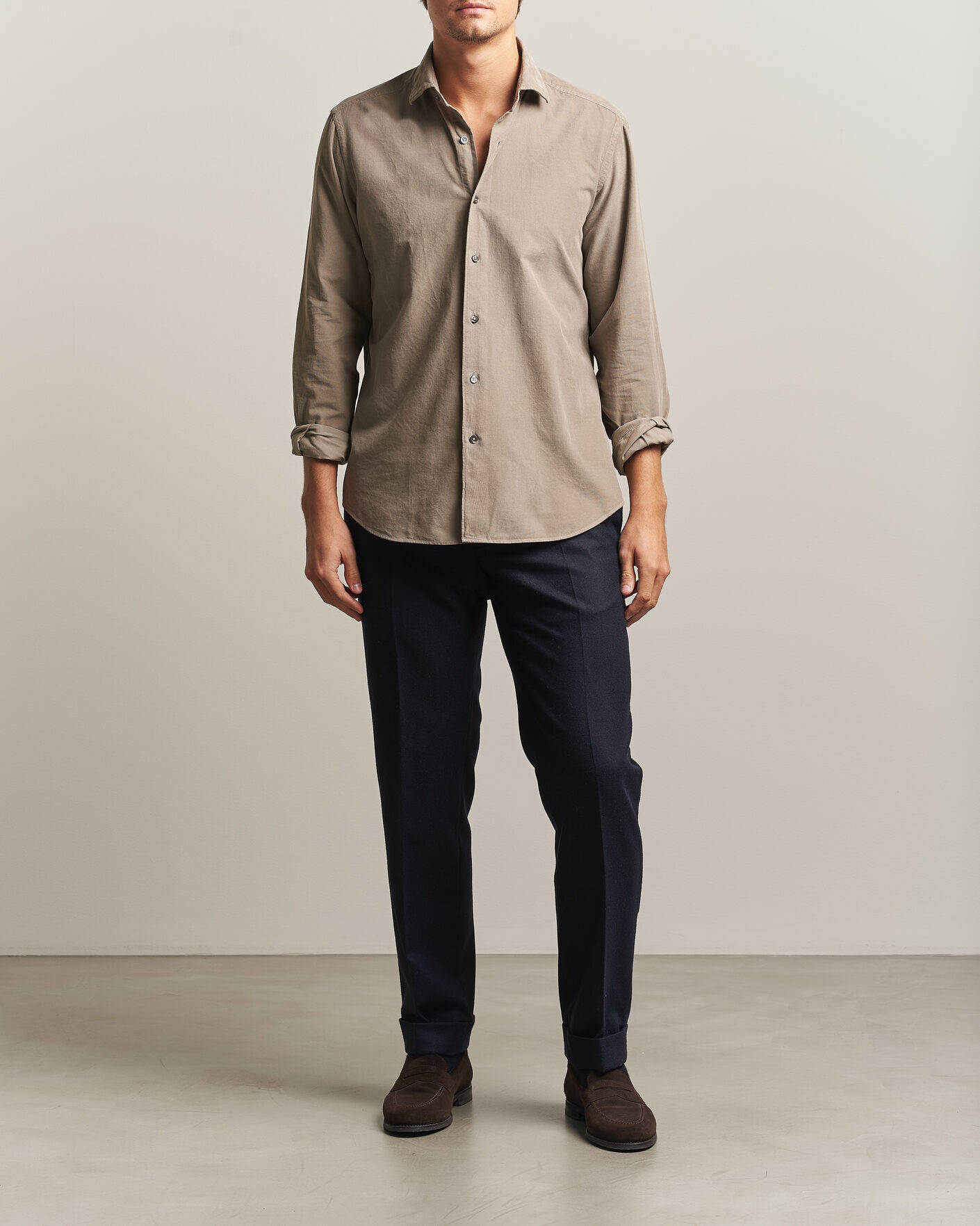 Herr | Skjortor | Grigio | Corduroy Shirt Beige
