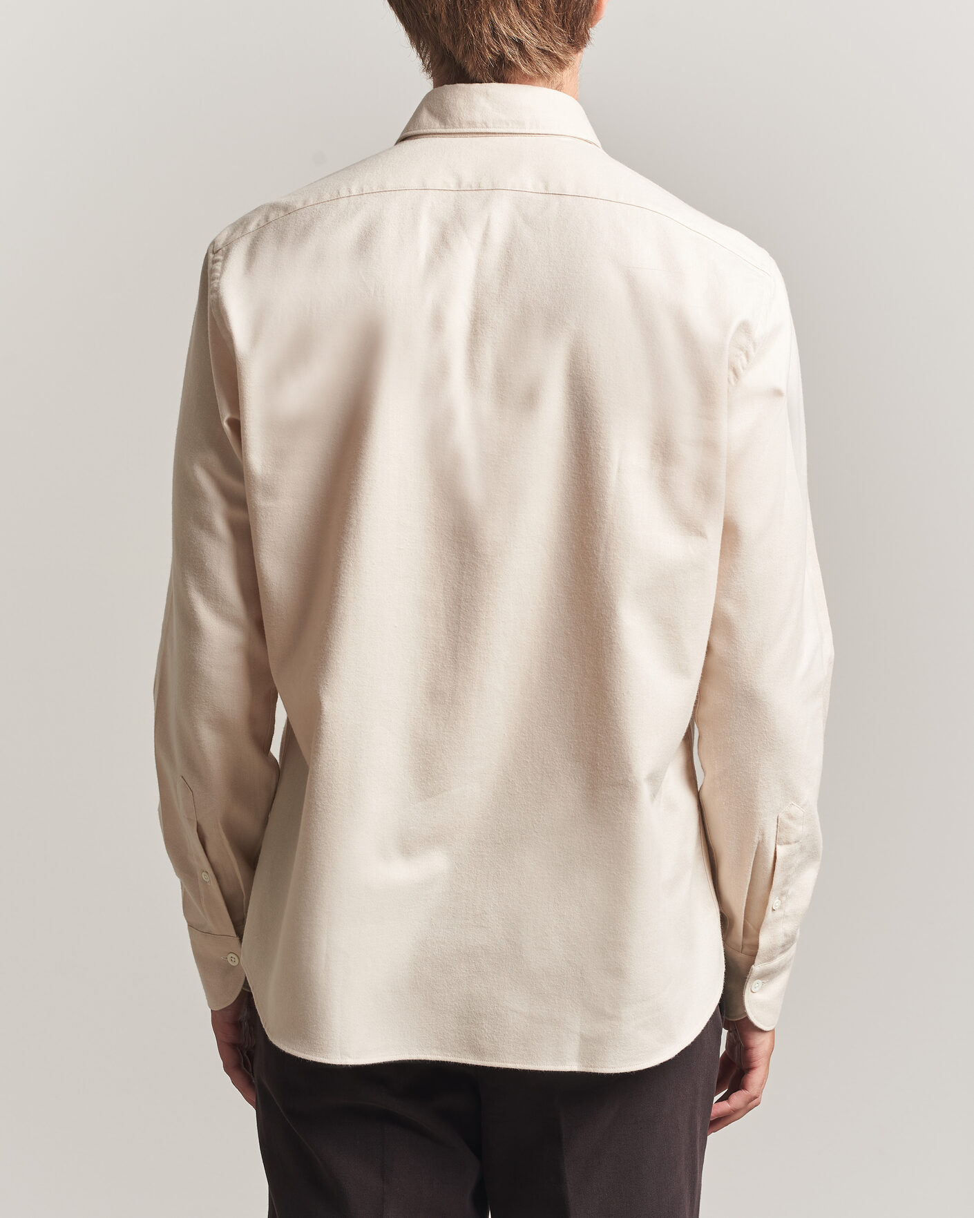 Herr | Skjortor | Grigio | Washed Flannel Shirt Off White