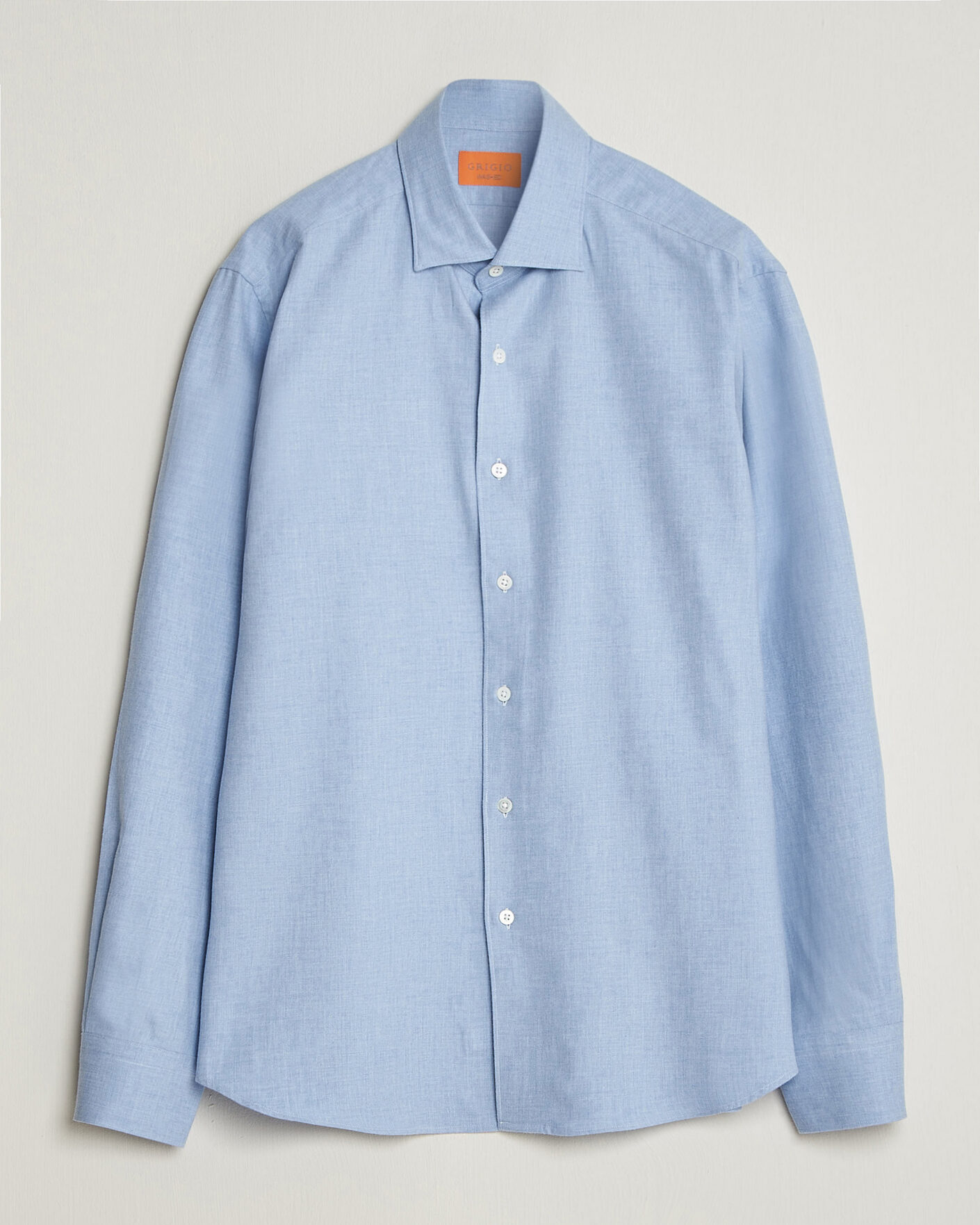 Herr | Skjortor | Grigio | Washed Flannel Shirt Light Blue