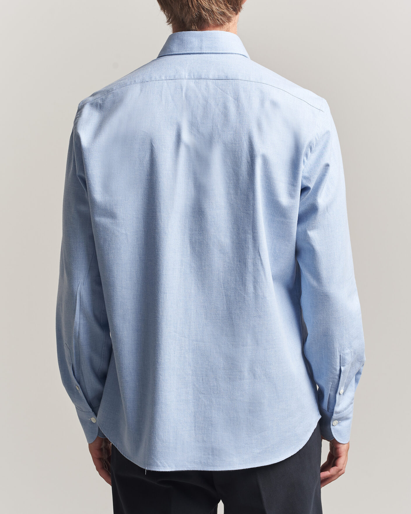 Herr | Skjortor | Grigio | Washed Flannel Shirt Light Blue