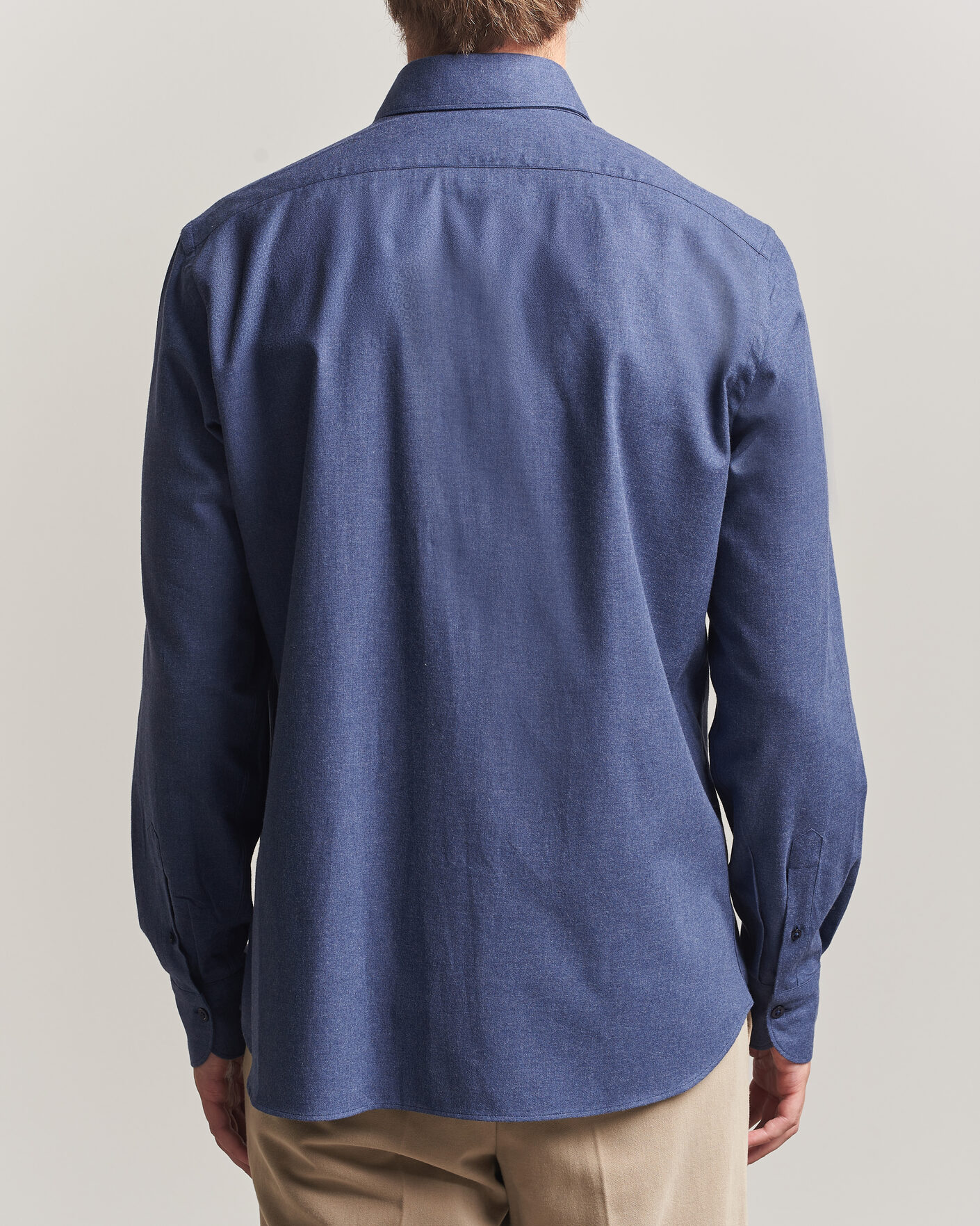 Herr | Skjortor | Grigio | Washed Flannel Shirt Navy