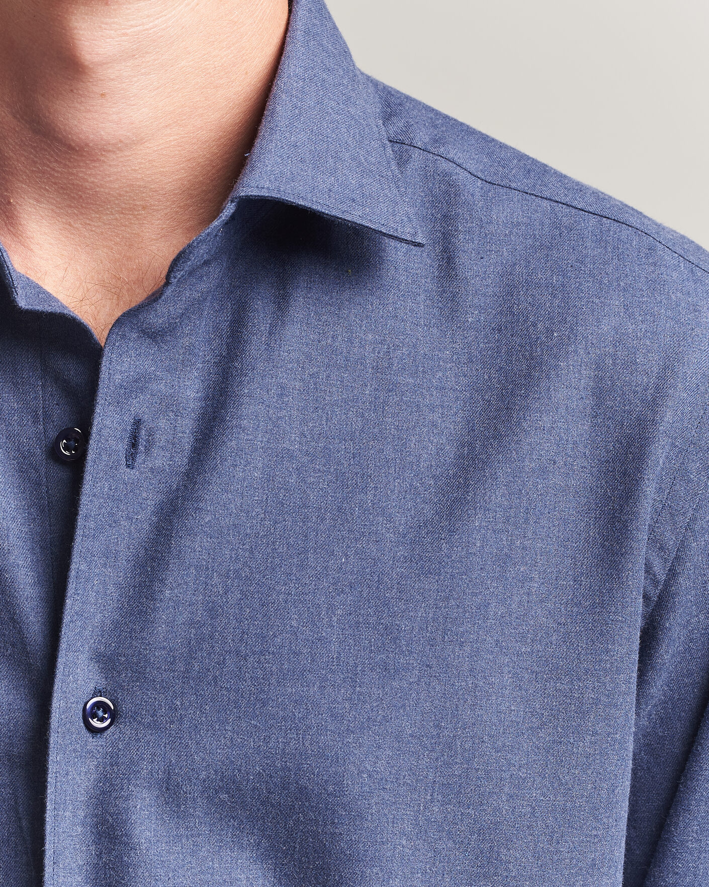 Herr | Skjortor | Grigio | Washed Flannel Shirt Navy