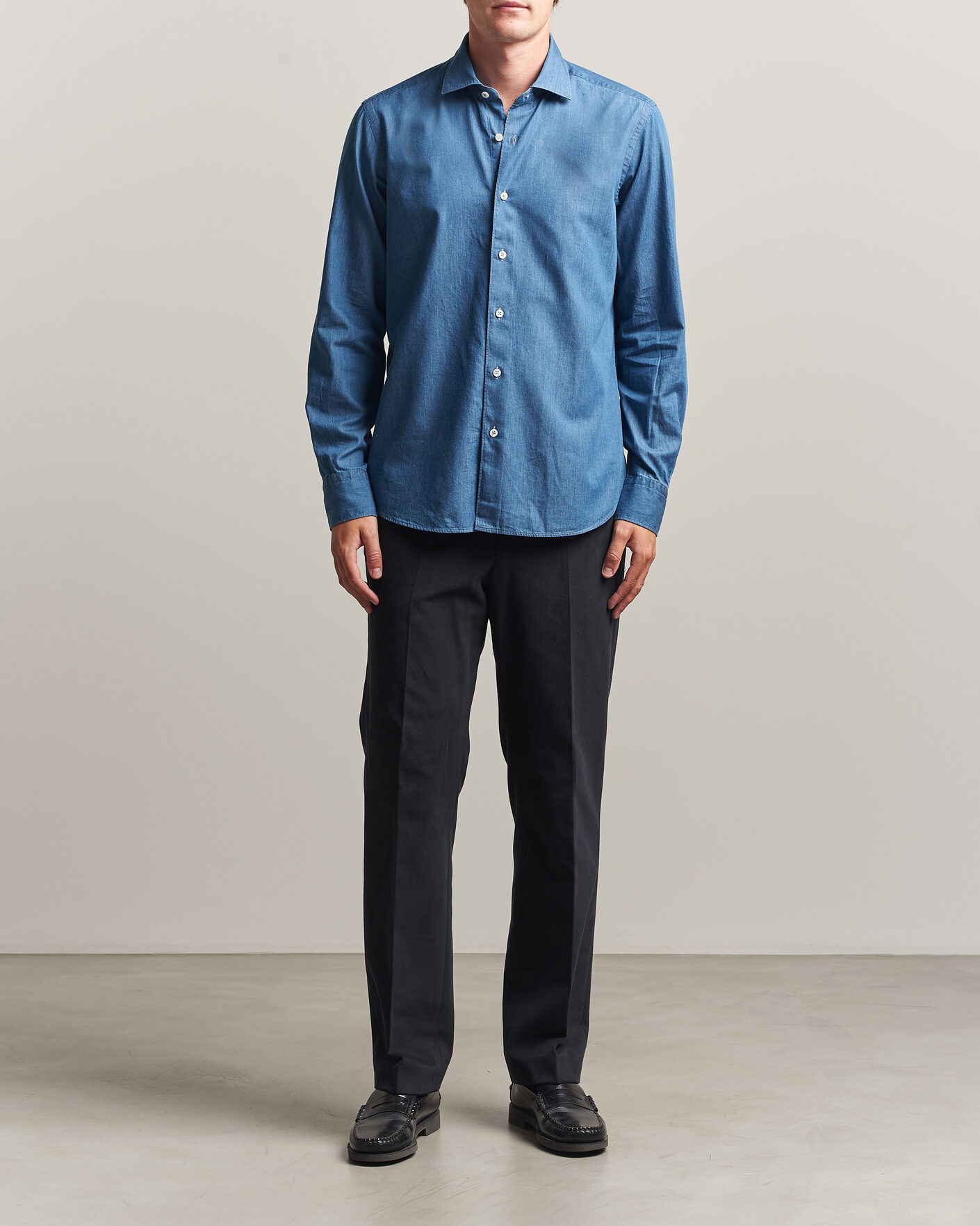 Herr | Skjortor | Grigio | Denim Shirt Light Blue