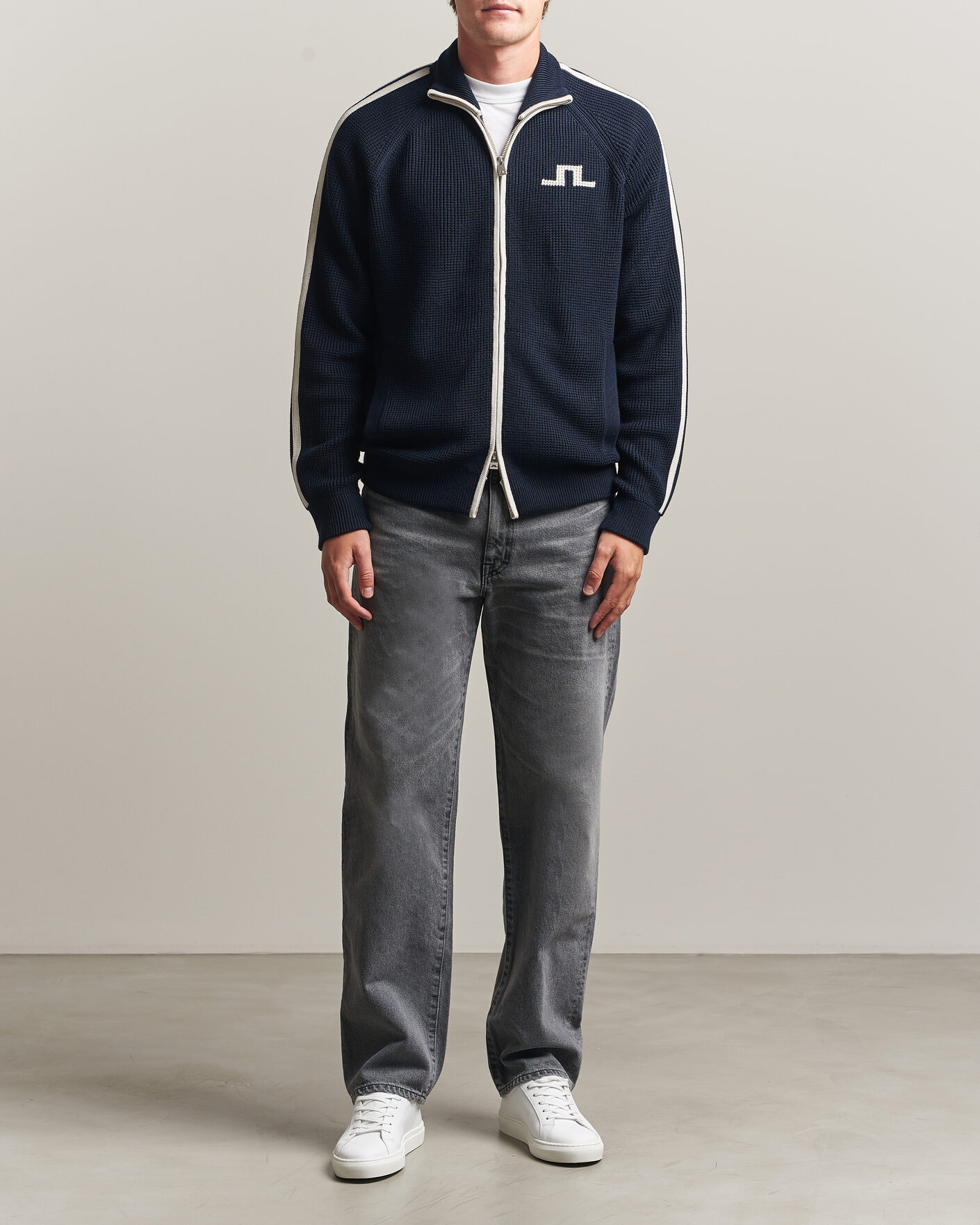 Herr | Tröjor | J.Lindeberg | Craig Knitted Full Zip JL Navy