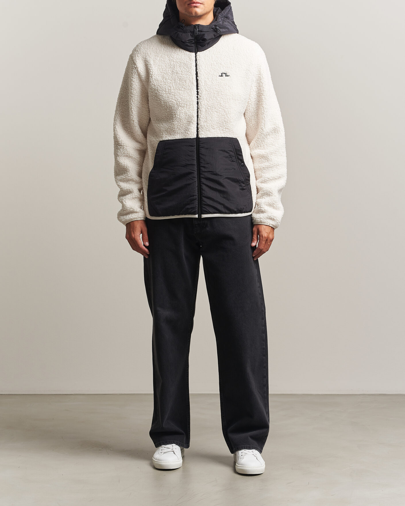 Herr | Tröjor | J.Lindeberg | Varek Hybrid Hooded Full Zip Tofu