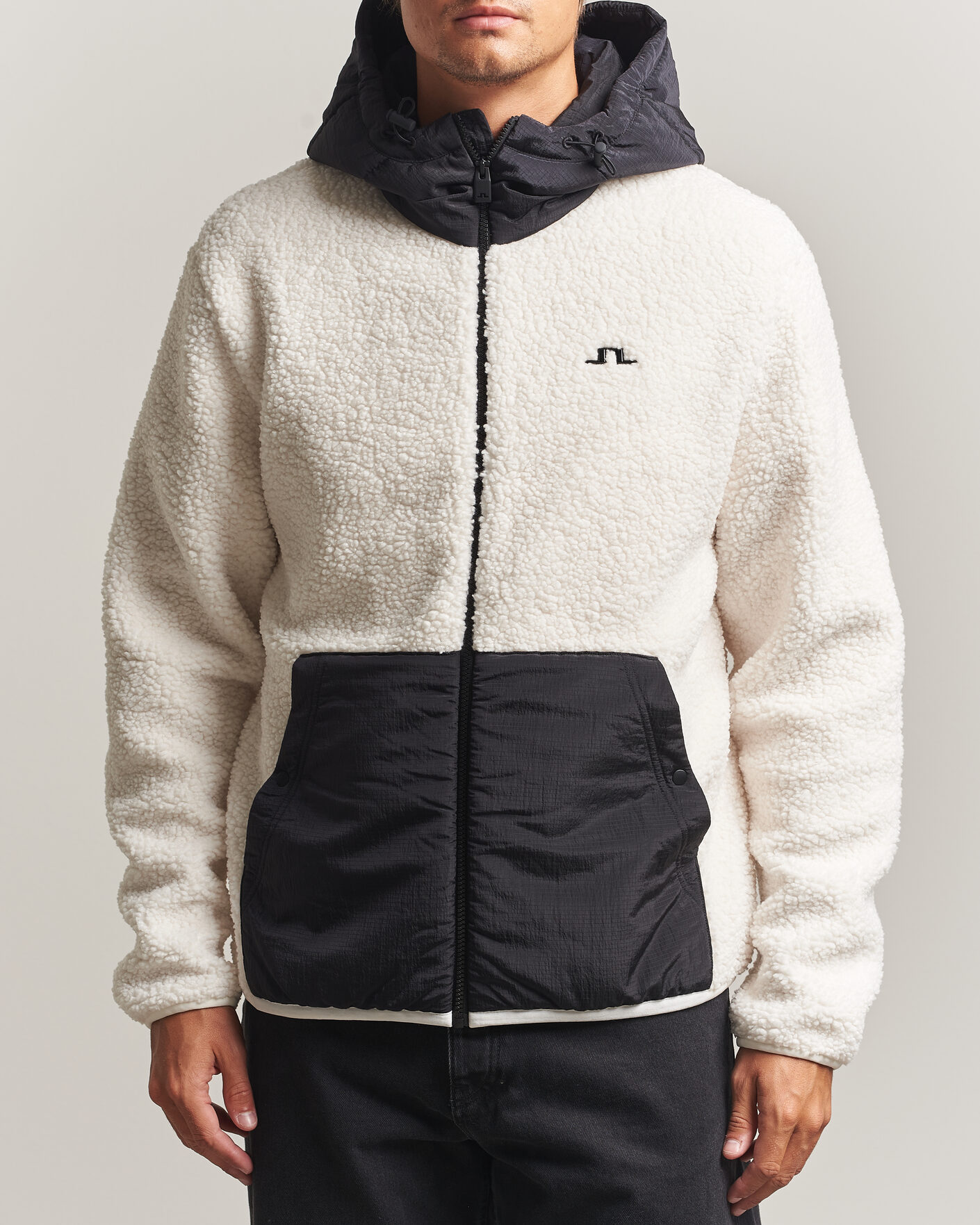 Herr | Tröjor | J.Lindeberg | Varek Hybrid Hooded Full Zip Tofu