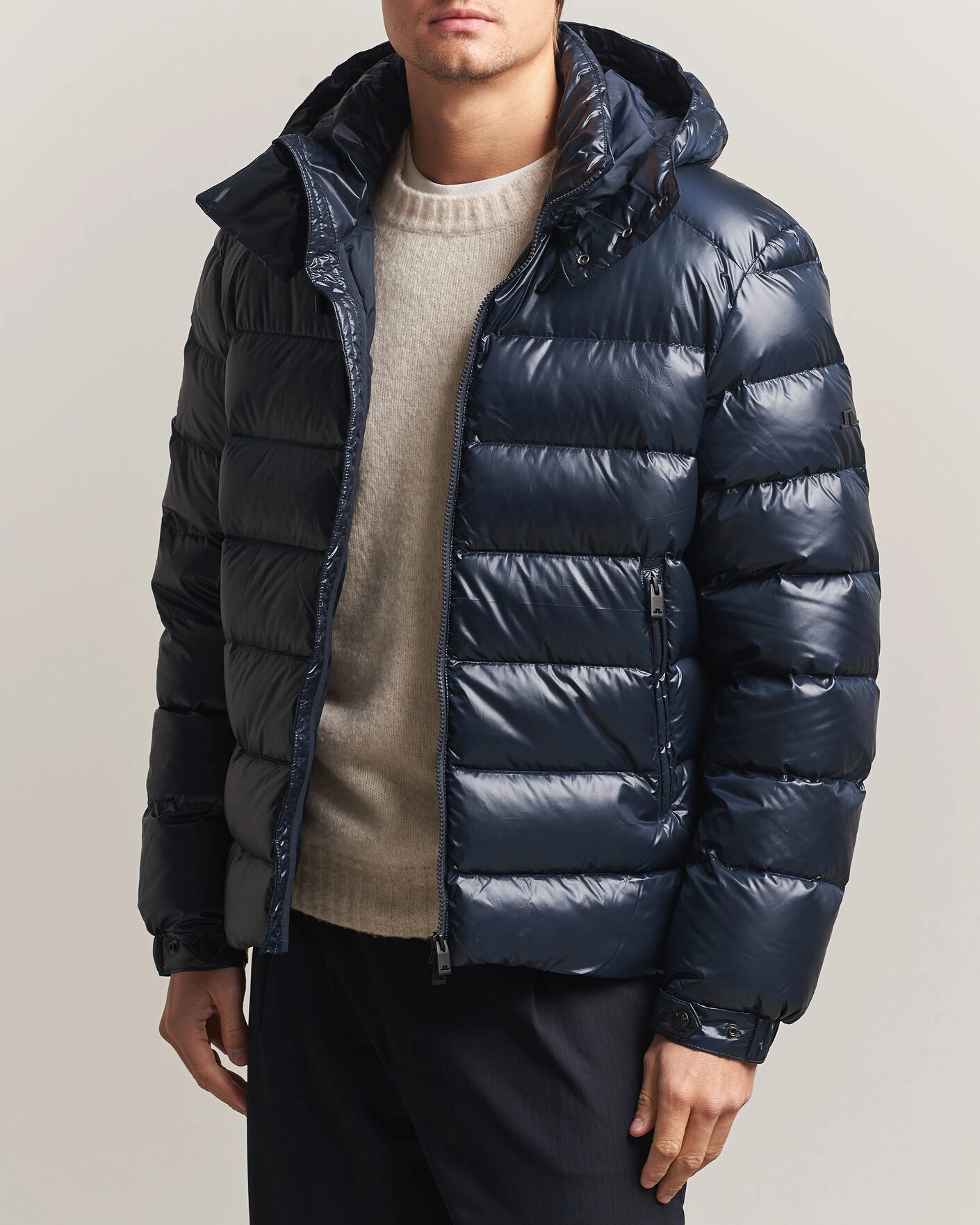 Herr | Jackor | J.Lindeberg | Creek Light Hooded Down Jacket JL Navy