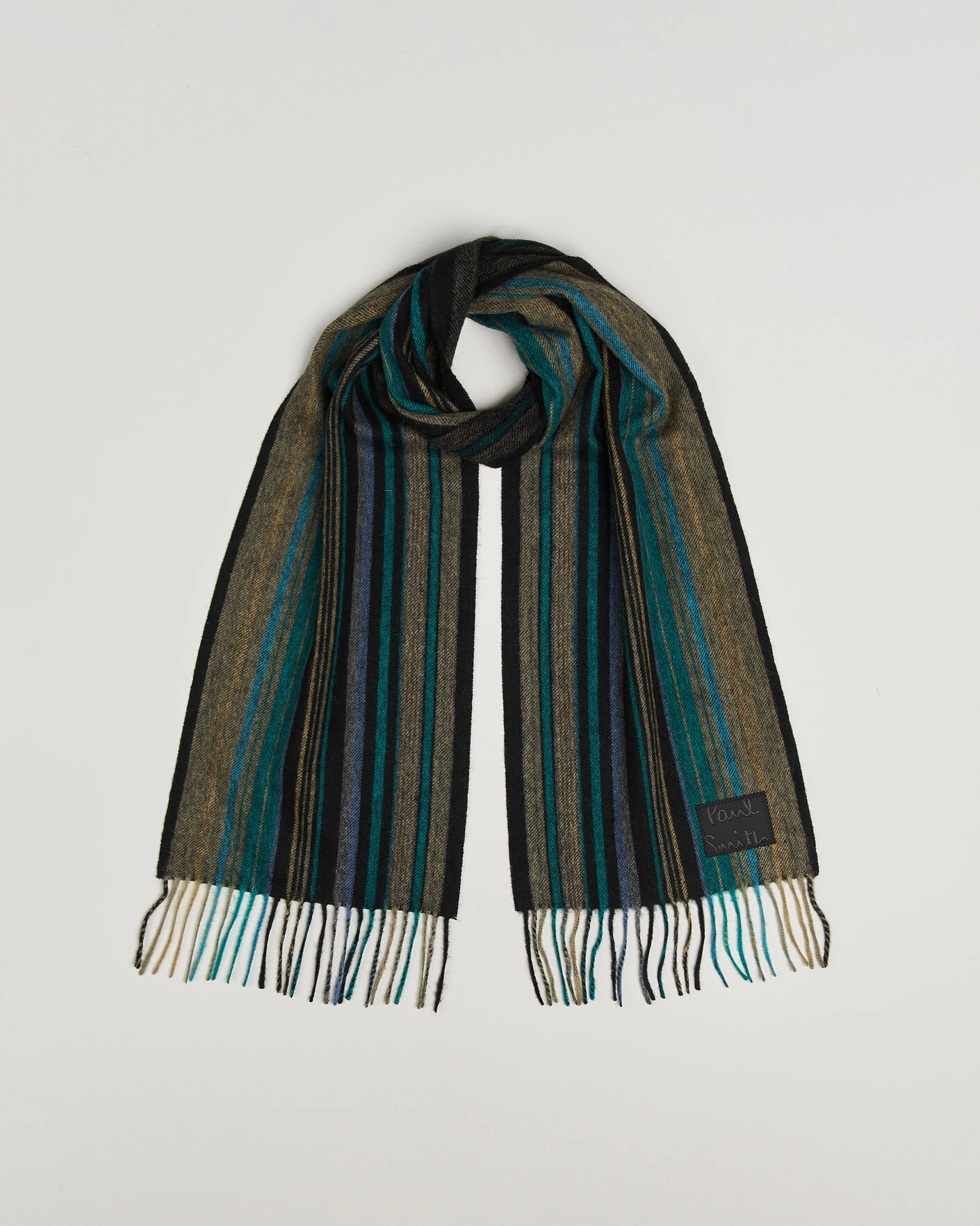 Herr | Halsdukar | Paul Smith | Lambswool Striped Scarf Black