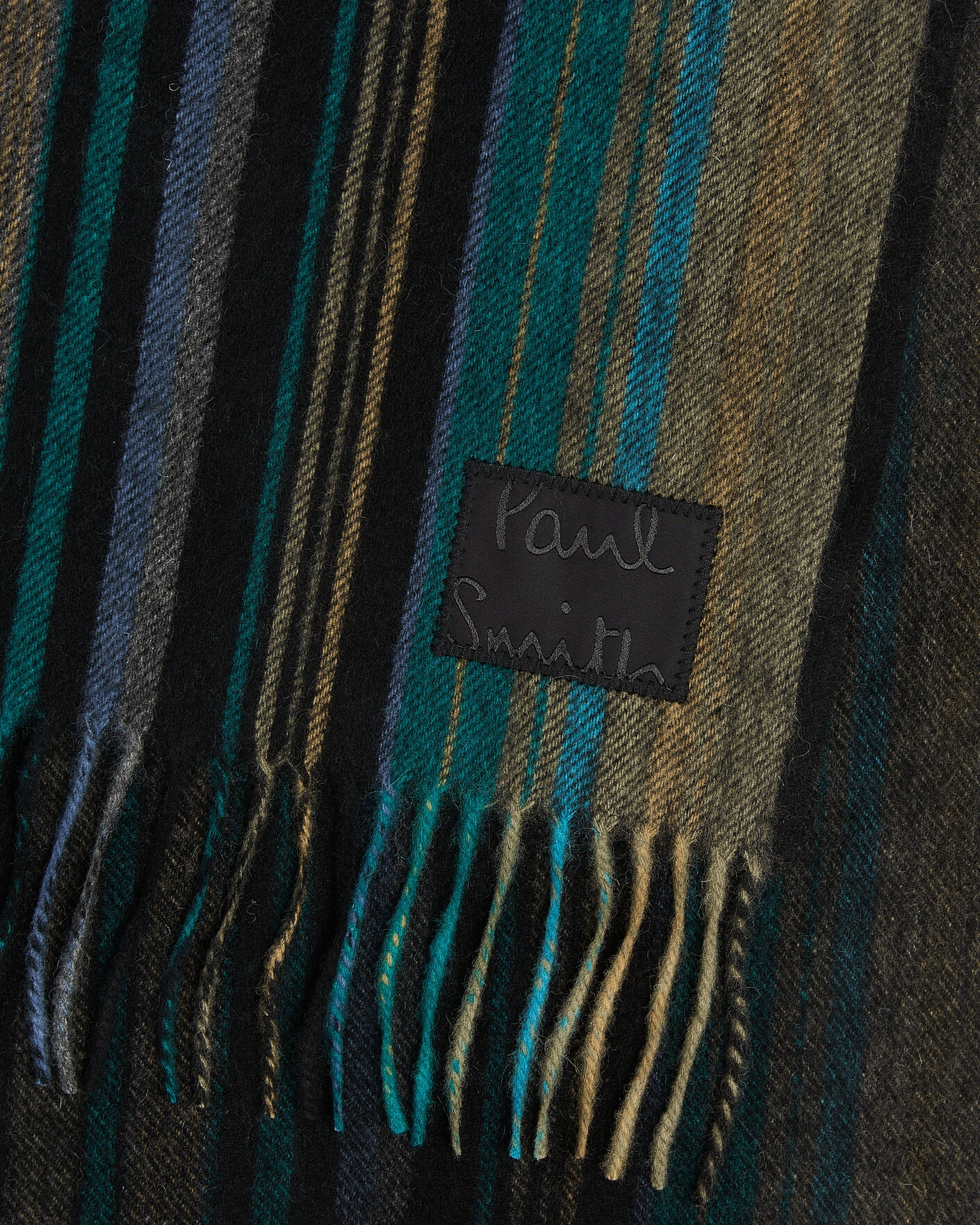 Herr | Halsdukar | Paul Smith | Lambswool Striped Scarf Black