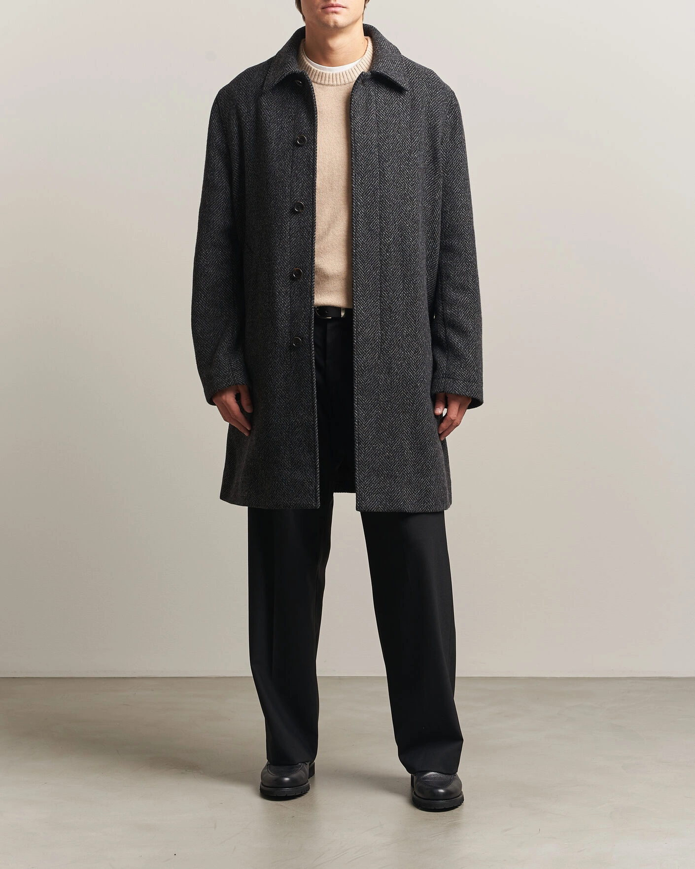 Herr | Jackor | PS Paul Smith | Wool Herringbone Coat Black