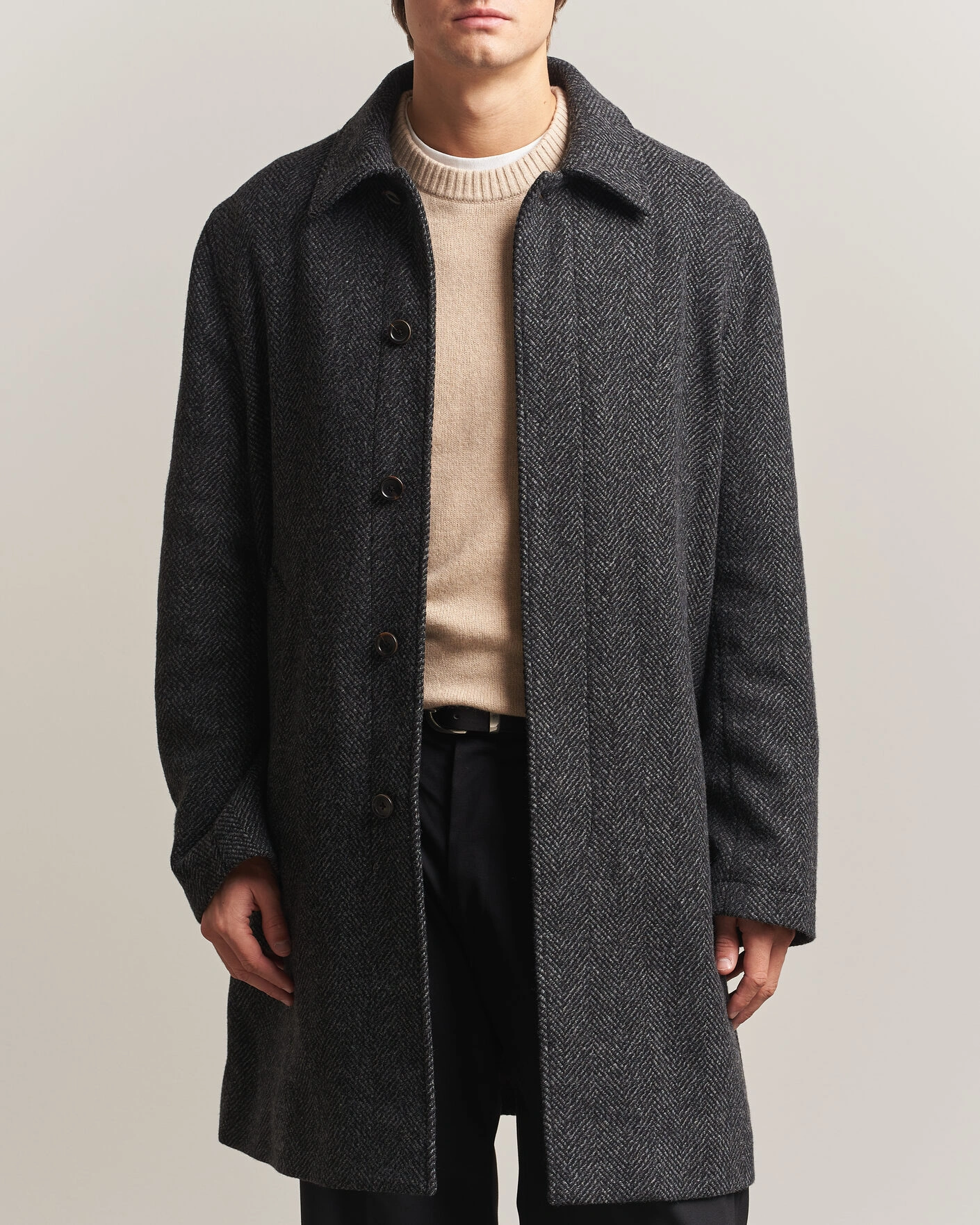 Herr | Jackor | PS Paul Smith | Wool Herringbone Coat Black