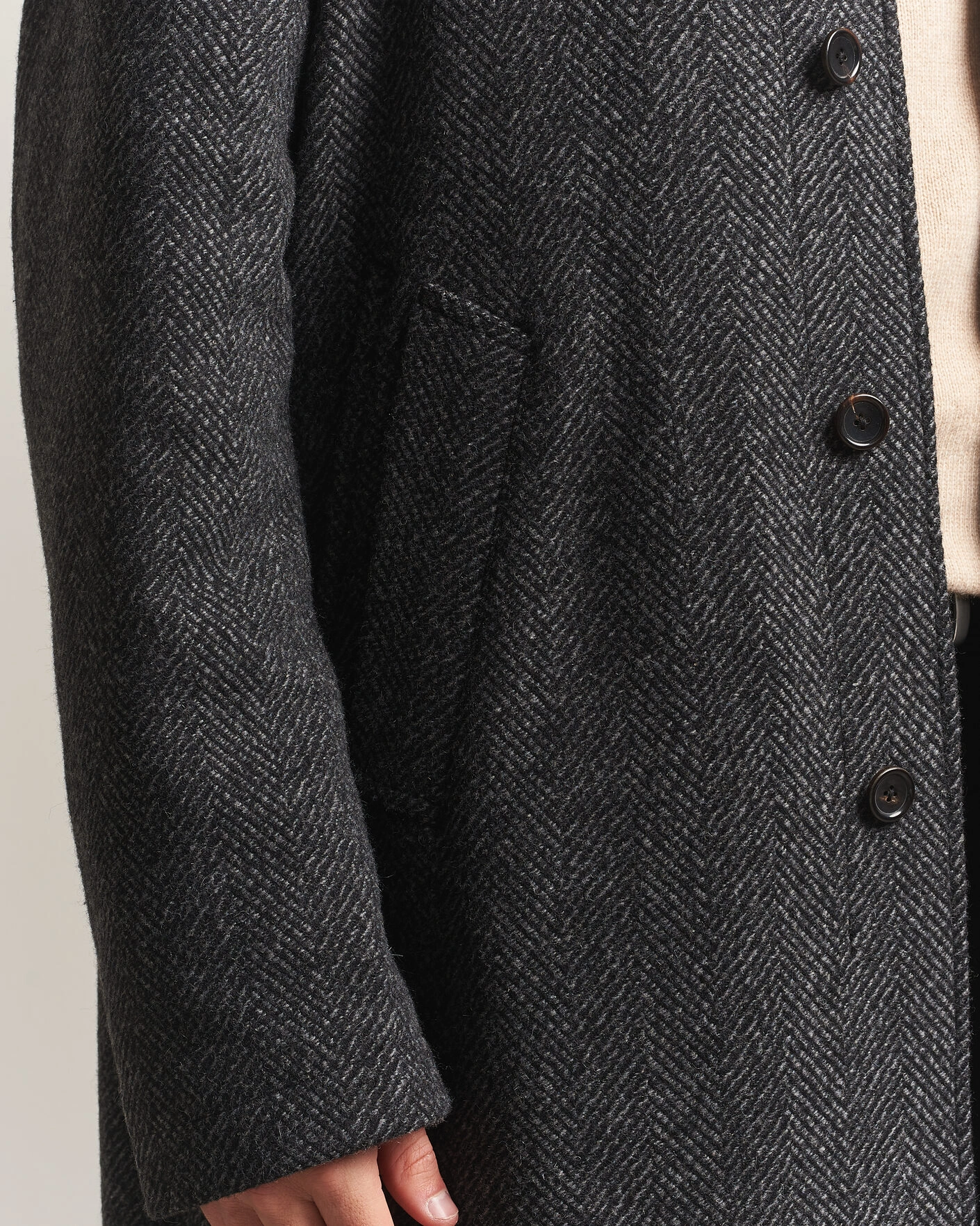 Herr | Jackor | PS Paul Smith | Wool Herringbone Coat Black