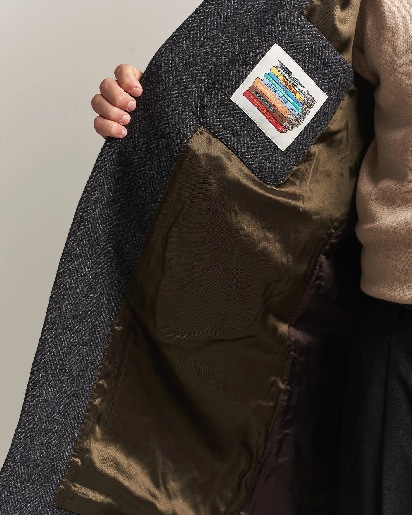 Herr | Jackor | PS Paul Smith | Wool Herringbone Coat Black