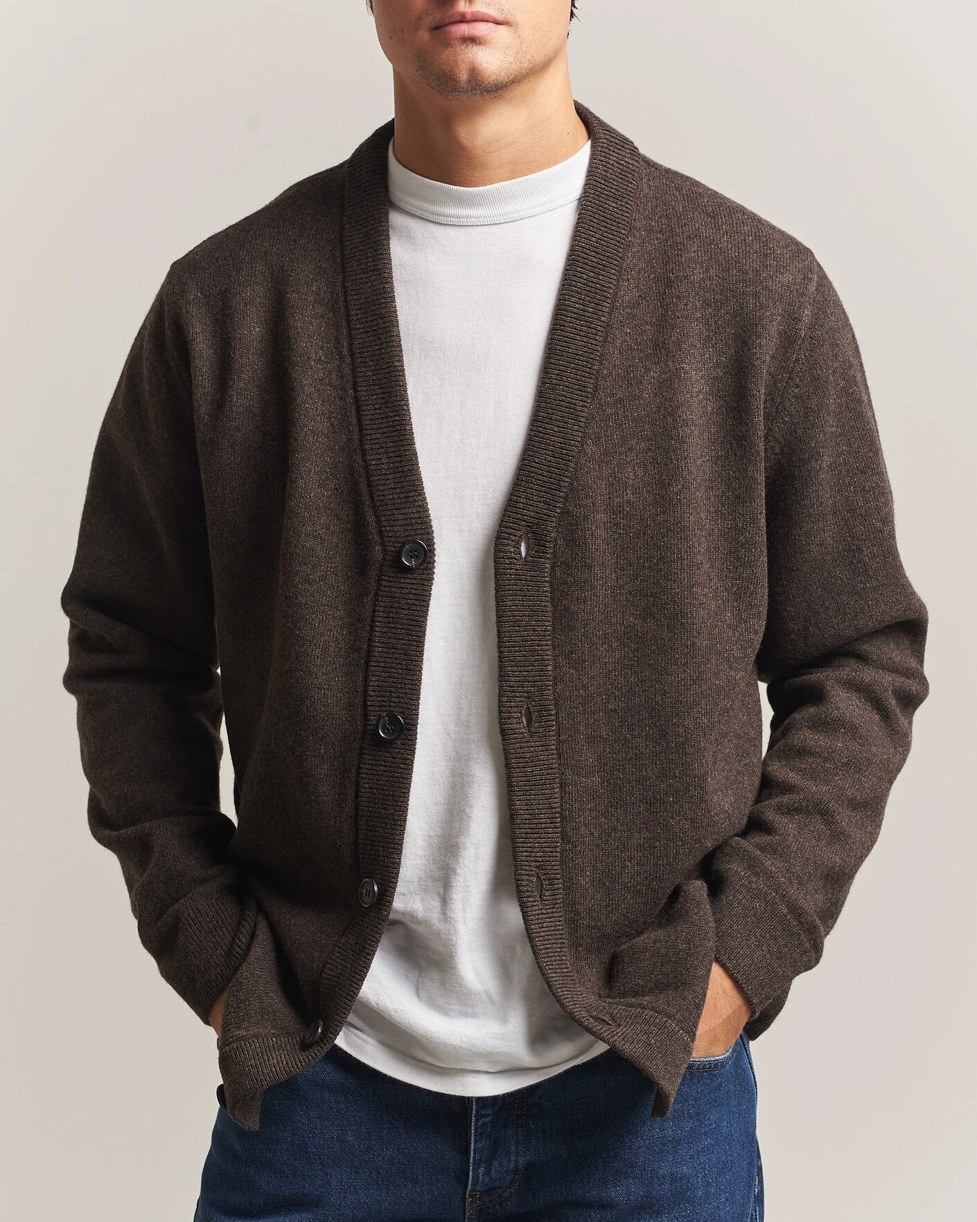 Herr | Tröjor | PS Paul Smith | Wool Knitted Cardigan Brown