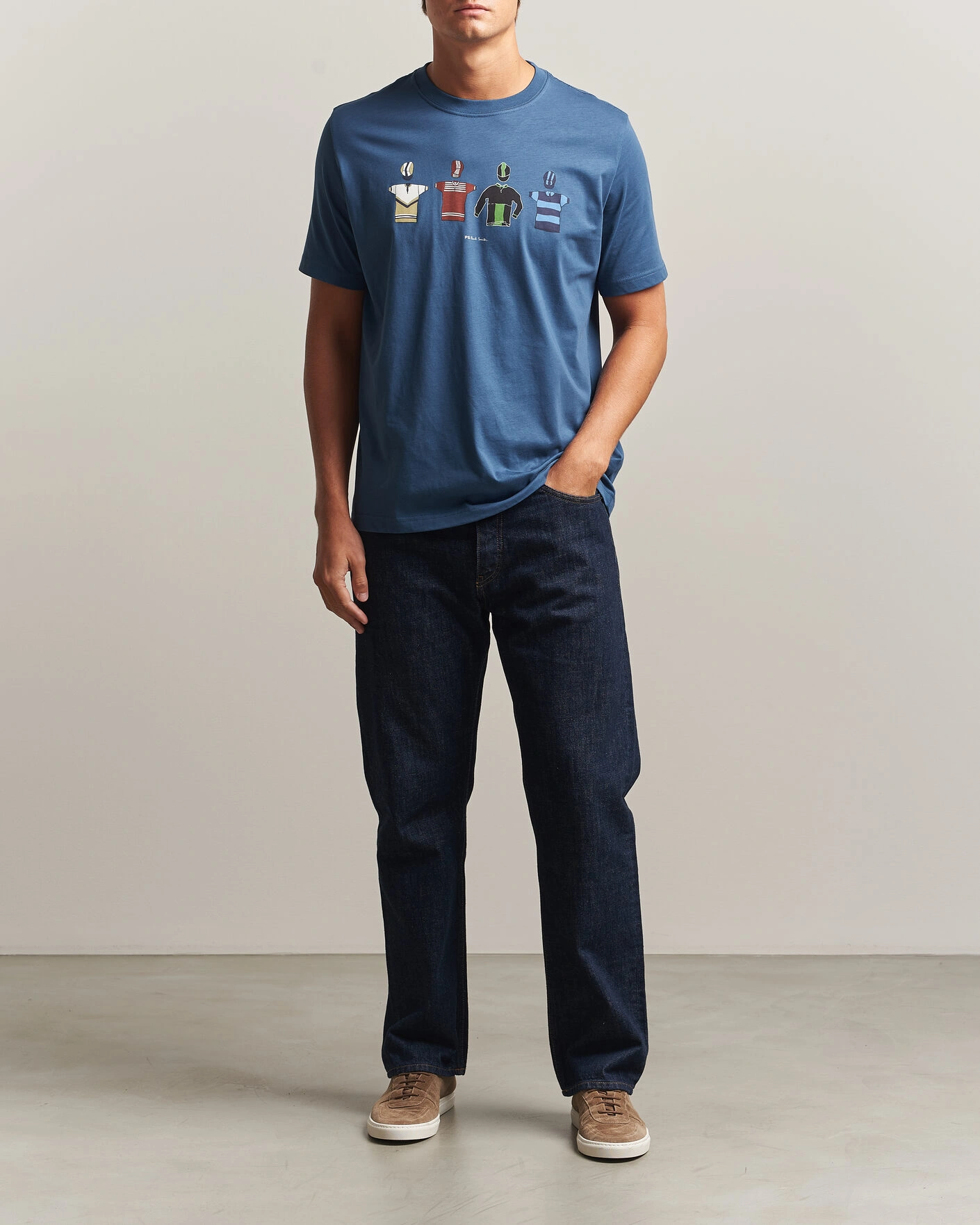 Herr | T-Shirts | PS Paul Smith | Cycle Jersey's Crew Neck T-Shirt Blue
