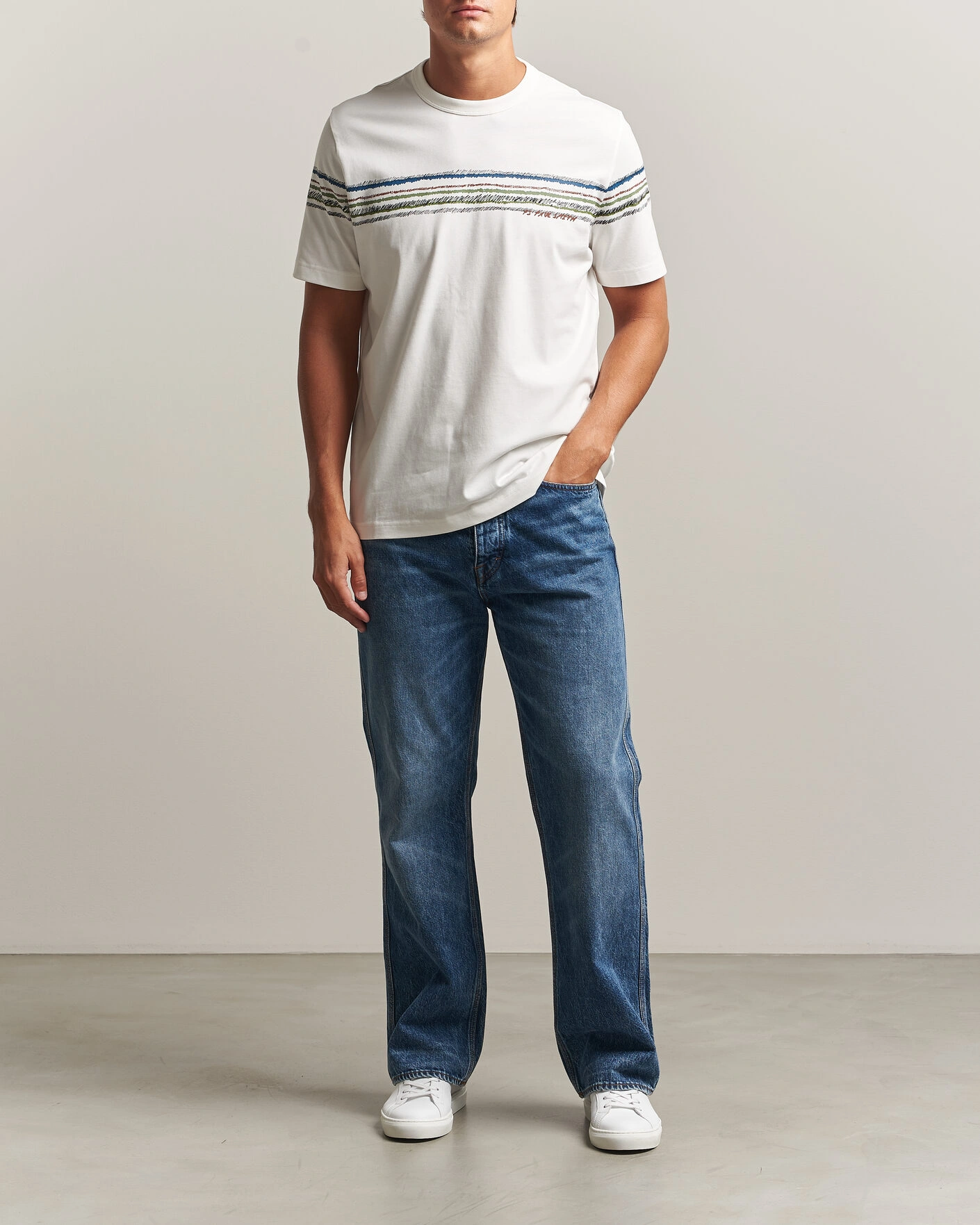 Herr | T-Shirts | PS Paul Smith | Stripes Crew Neck T-Shirt White