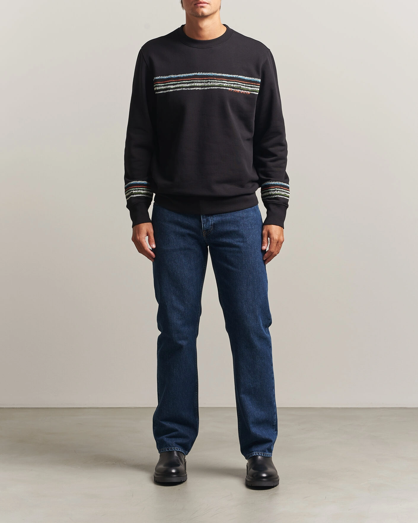 Herr | Tröjor | PS Paul Smith | Stripes Crew Neck Sweatshirt Black