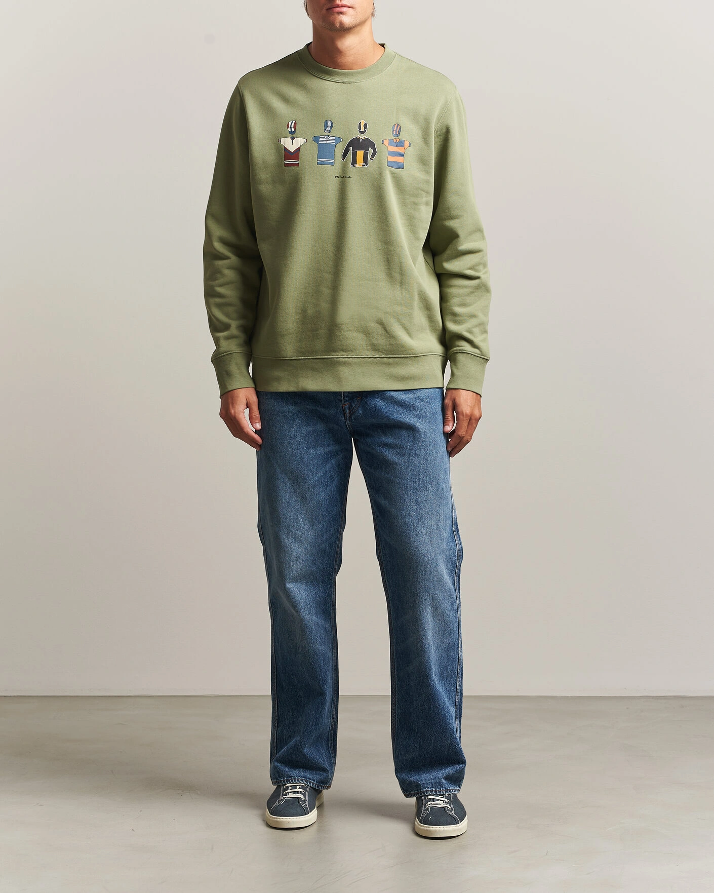 Herr | Tröjor | PS Paul Smith | Cycle Jersey's Crew Sweatshirt Green