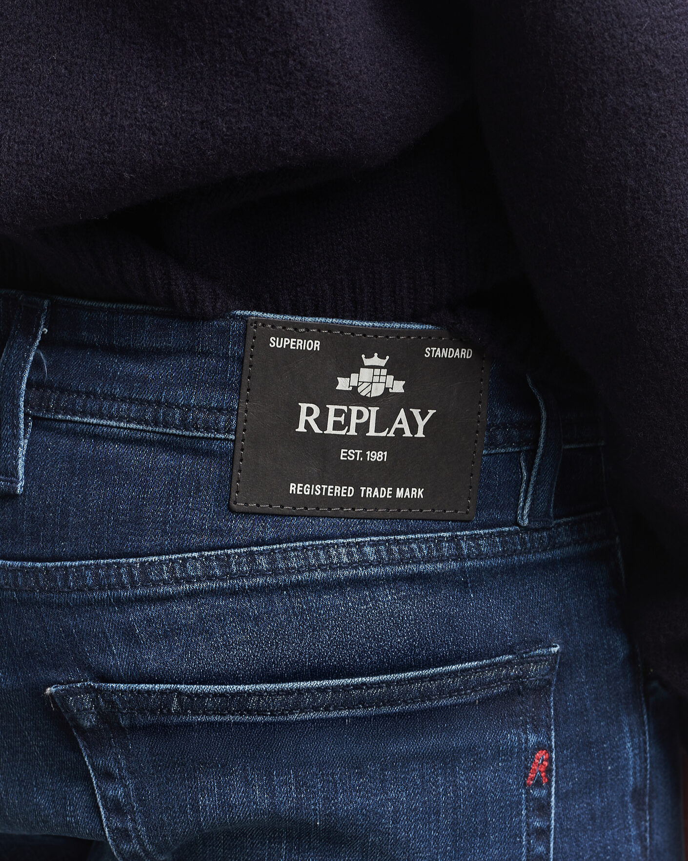 Herr | Jeans | Replay | Grover Powerstretch Jeans Dark Blue