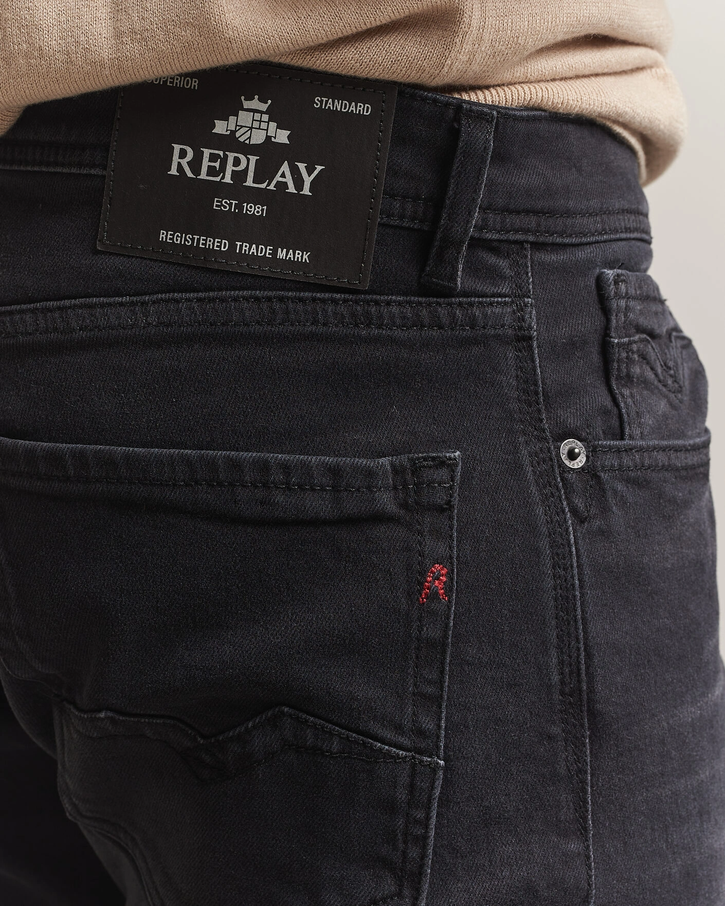 Herr | Jeans | Replay | Rocco Comfort Fit Powerstretch Jeans Washed Black