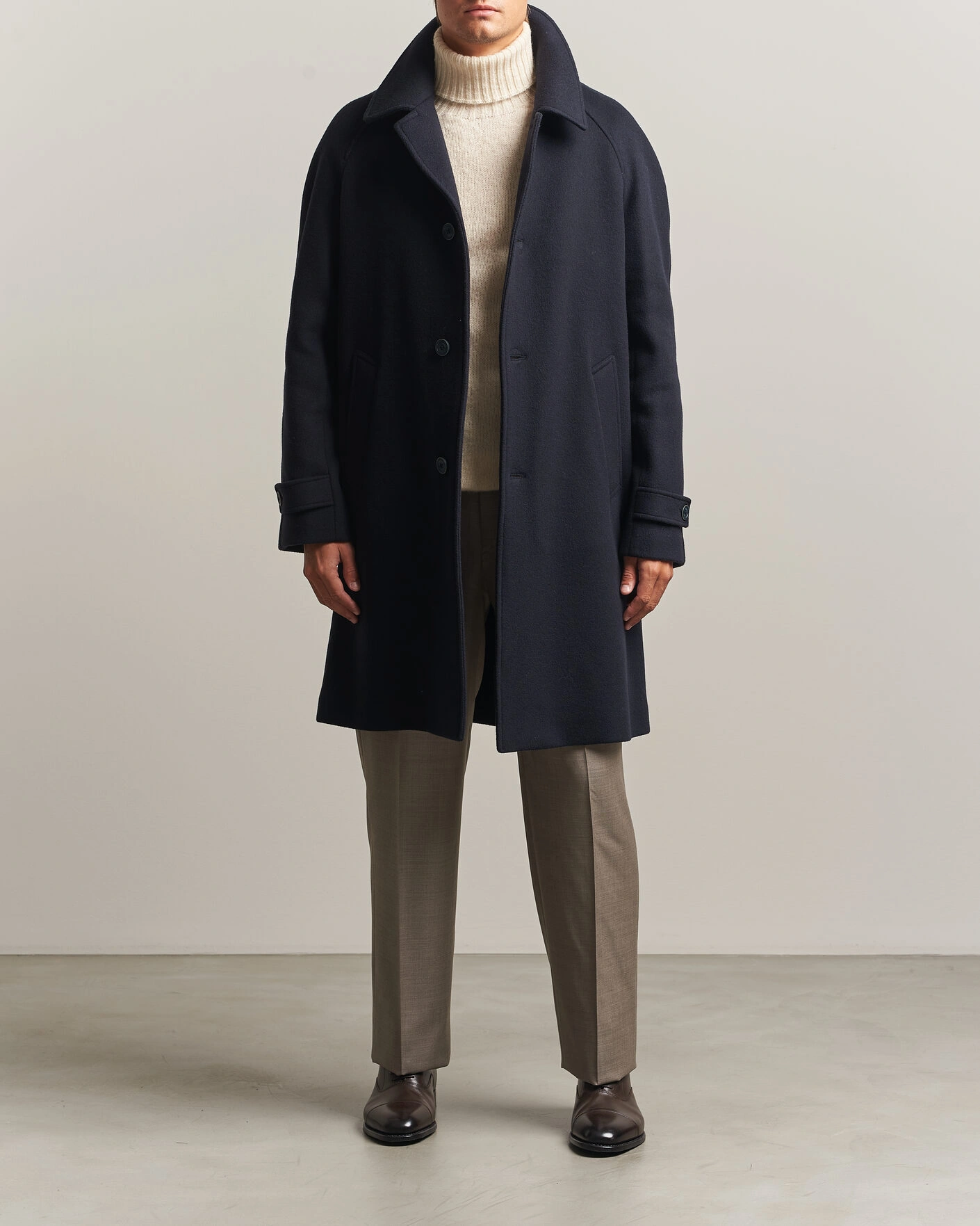 Herr | Jackor | Herno | Raglan Wool Coat Navy