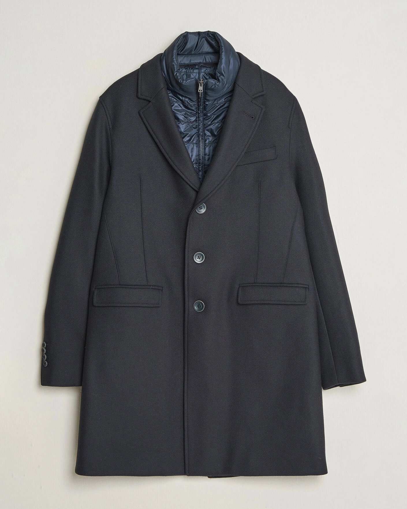Herr | Jackor | Herno | Wool Zip Coat Navy