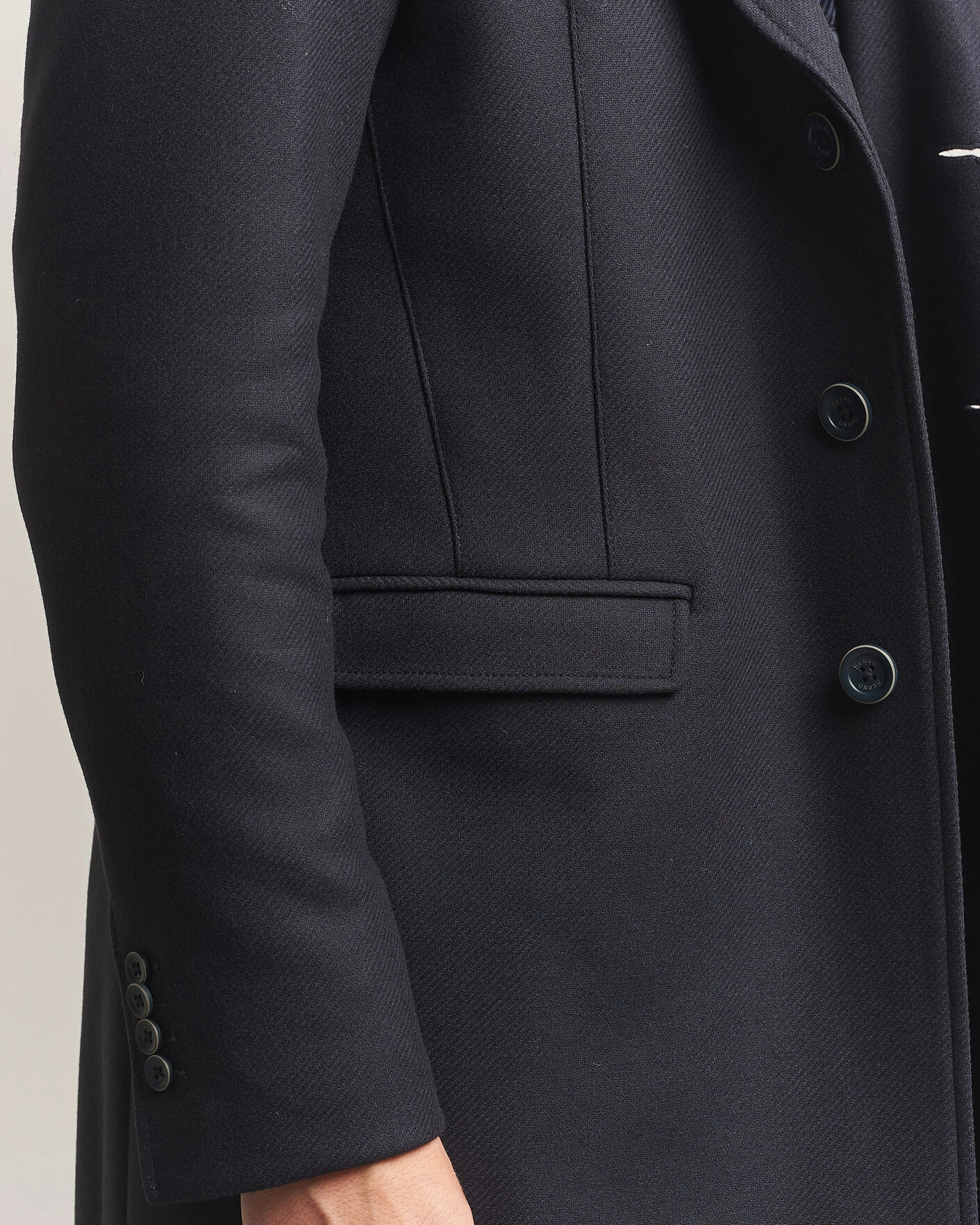 Herr | Jackor | Herno | Wool Zip Coat Navy