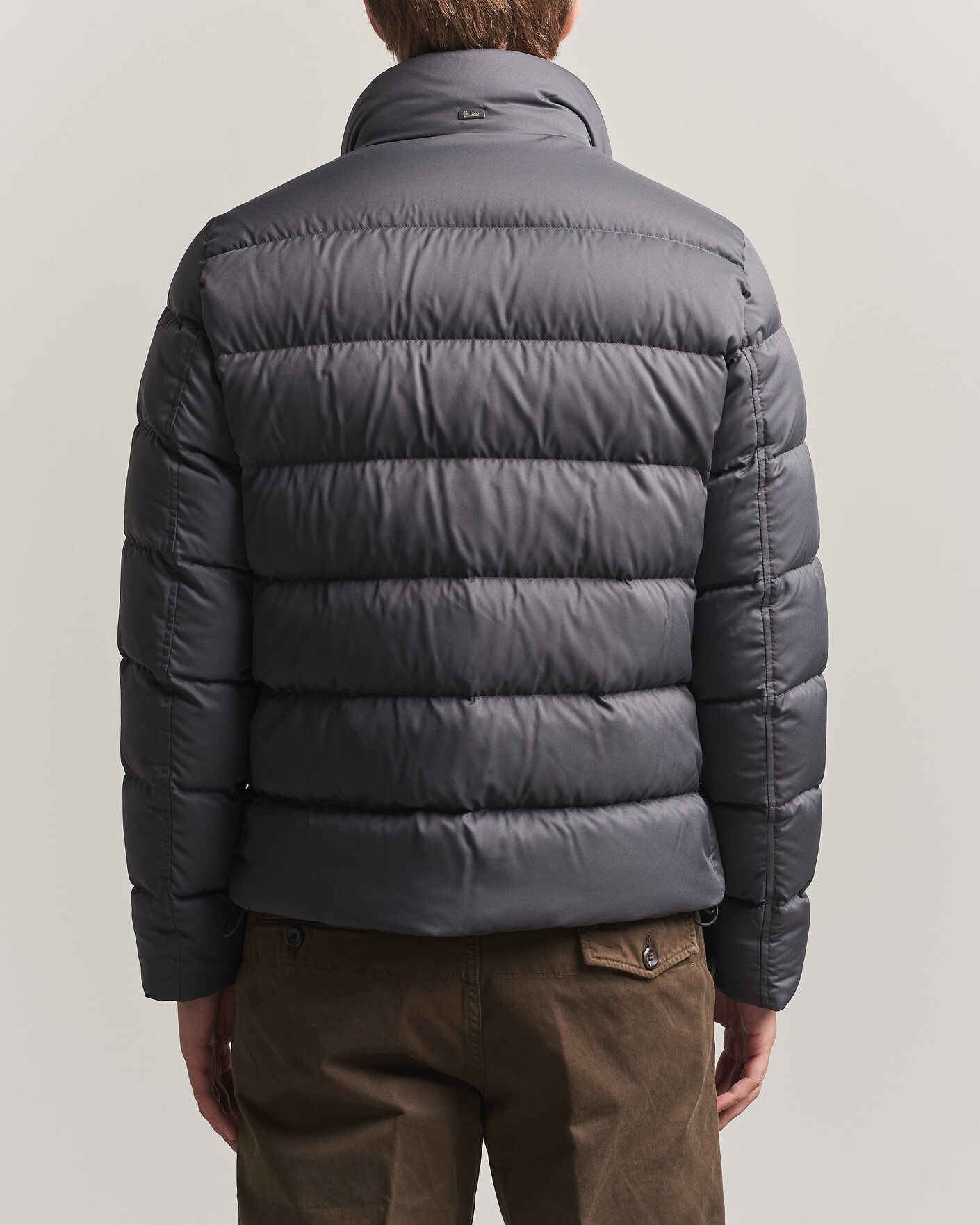Herr | Jackor | Herno | Faux Fur Down Jacket Dark Grey