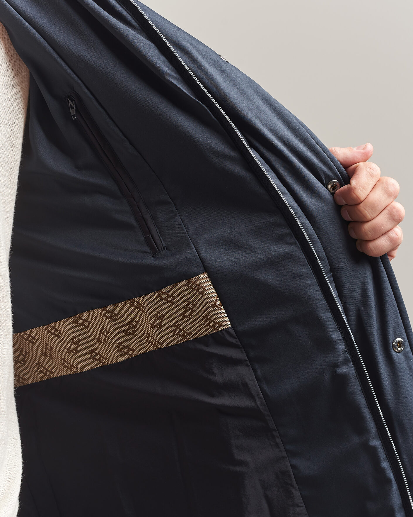 Herr | Jackor | Herno | Faux Fur Down Parka Navy