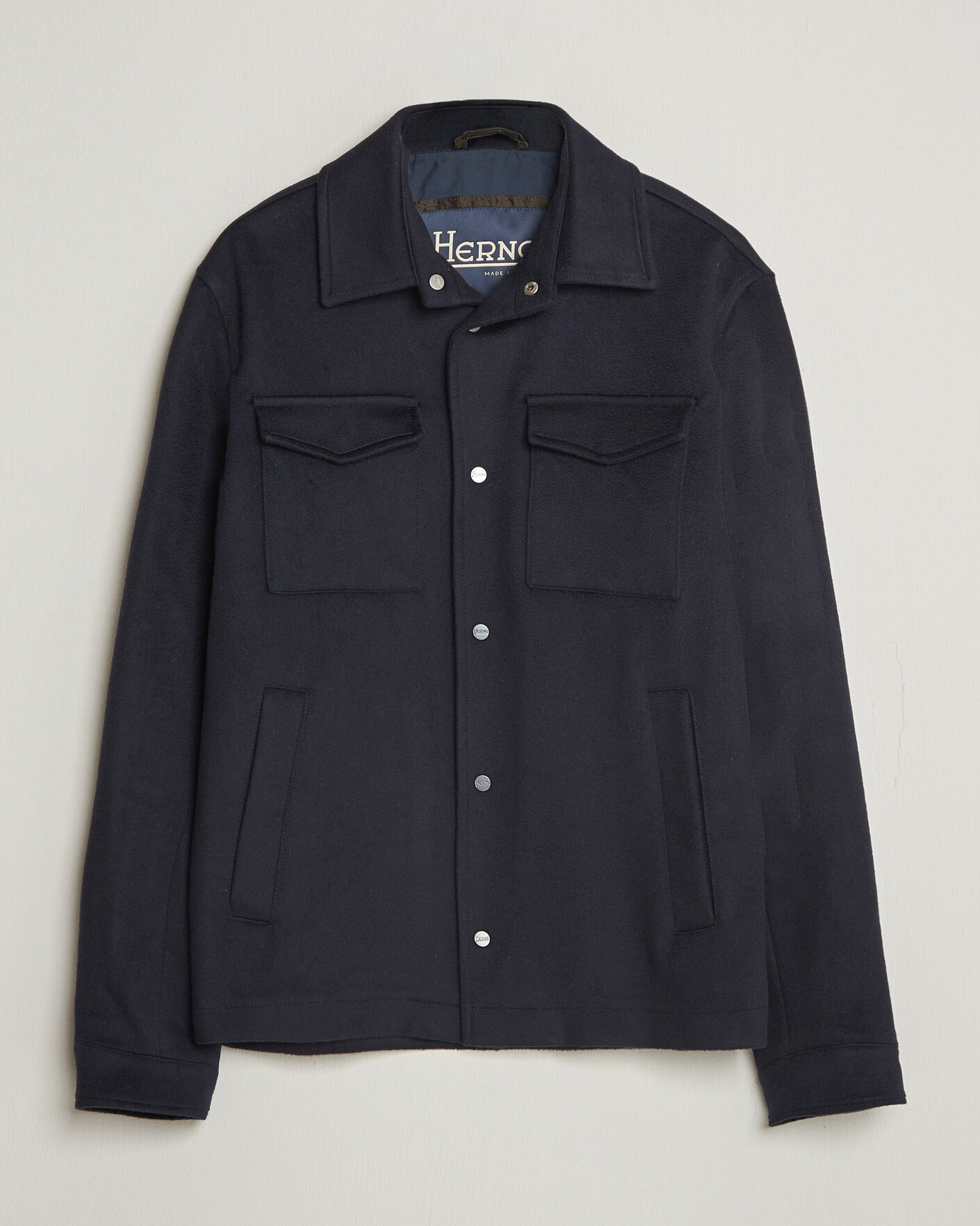 Herr | Jackor | Herno | Cashmere Overshirt Navy