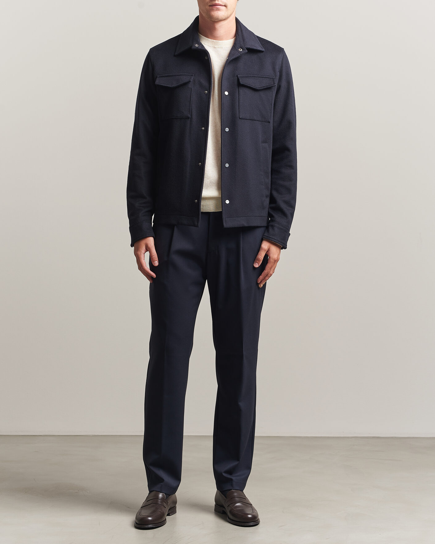 Herr | Jackor | Herno | Cashmere Overshirt Navy