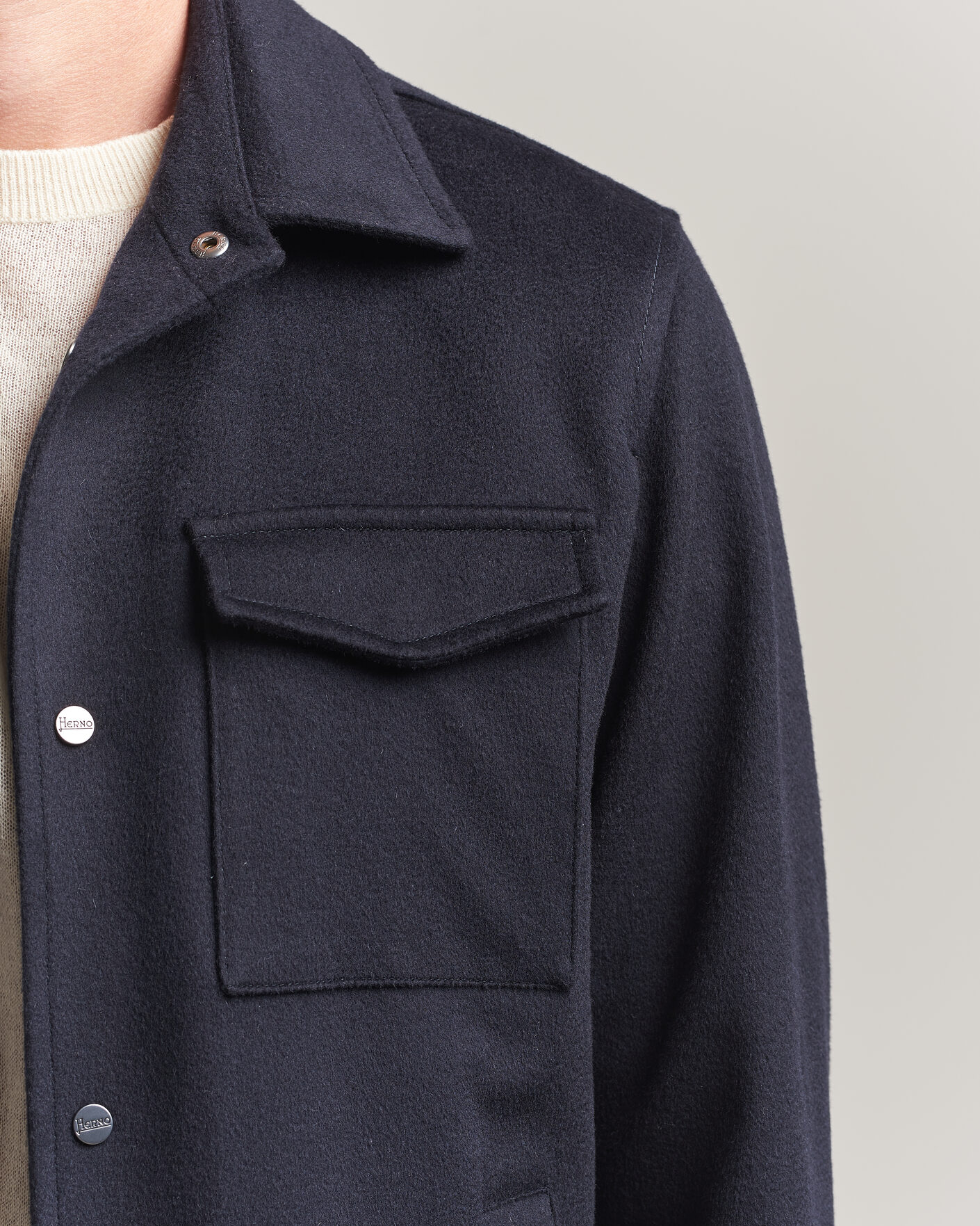 Herr | Jackor | Herno | Cashmere Overshirt Navy