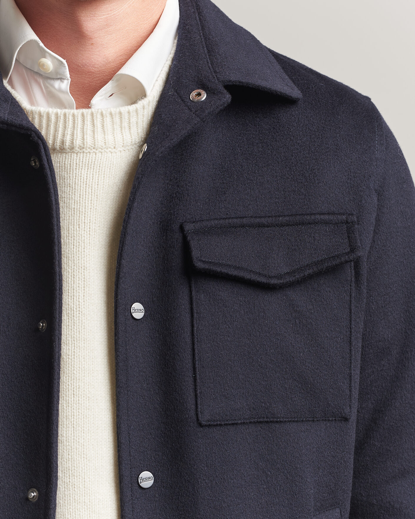 Herr | Jackor | Herno | Cashmere Overshirt Navy