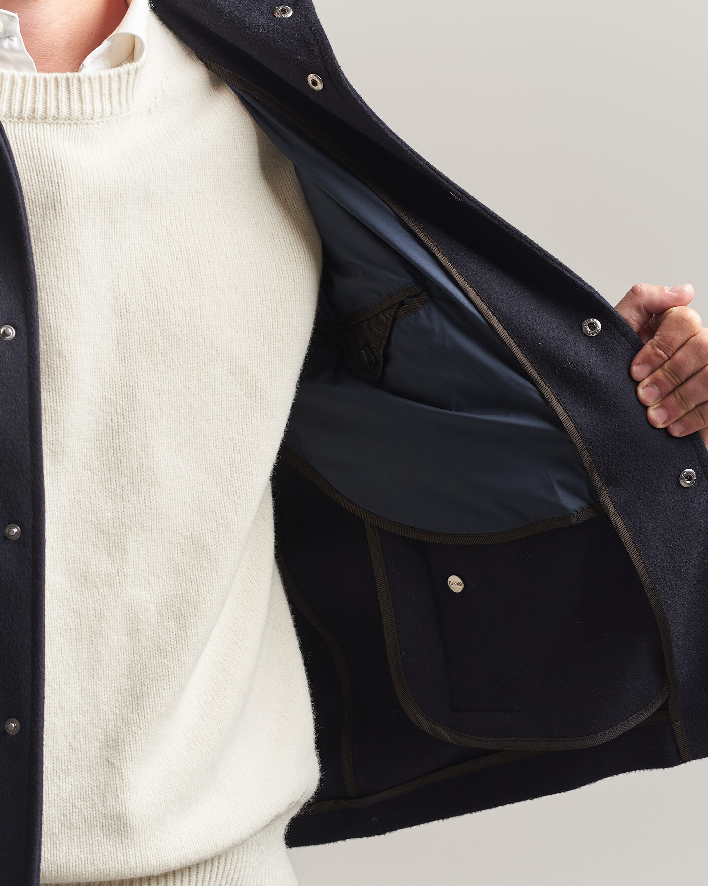 Herr | Jackor | Herno | Cashmere Overshirt Navy