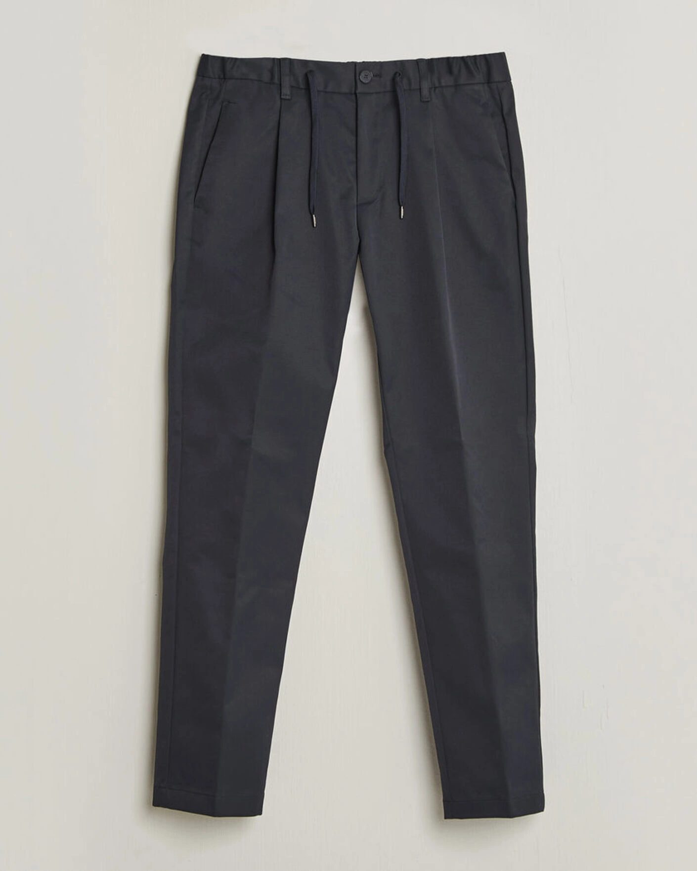 Herr | Byxor | Herno | Pleated Technical Cotton Trousers Navy