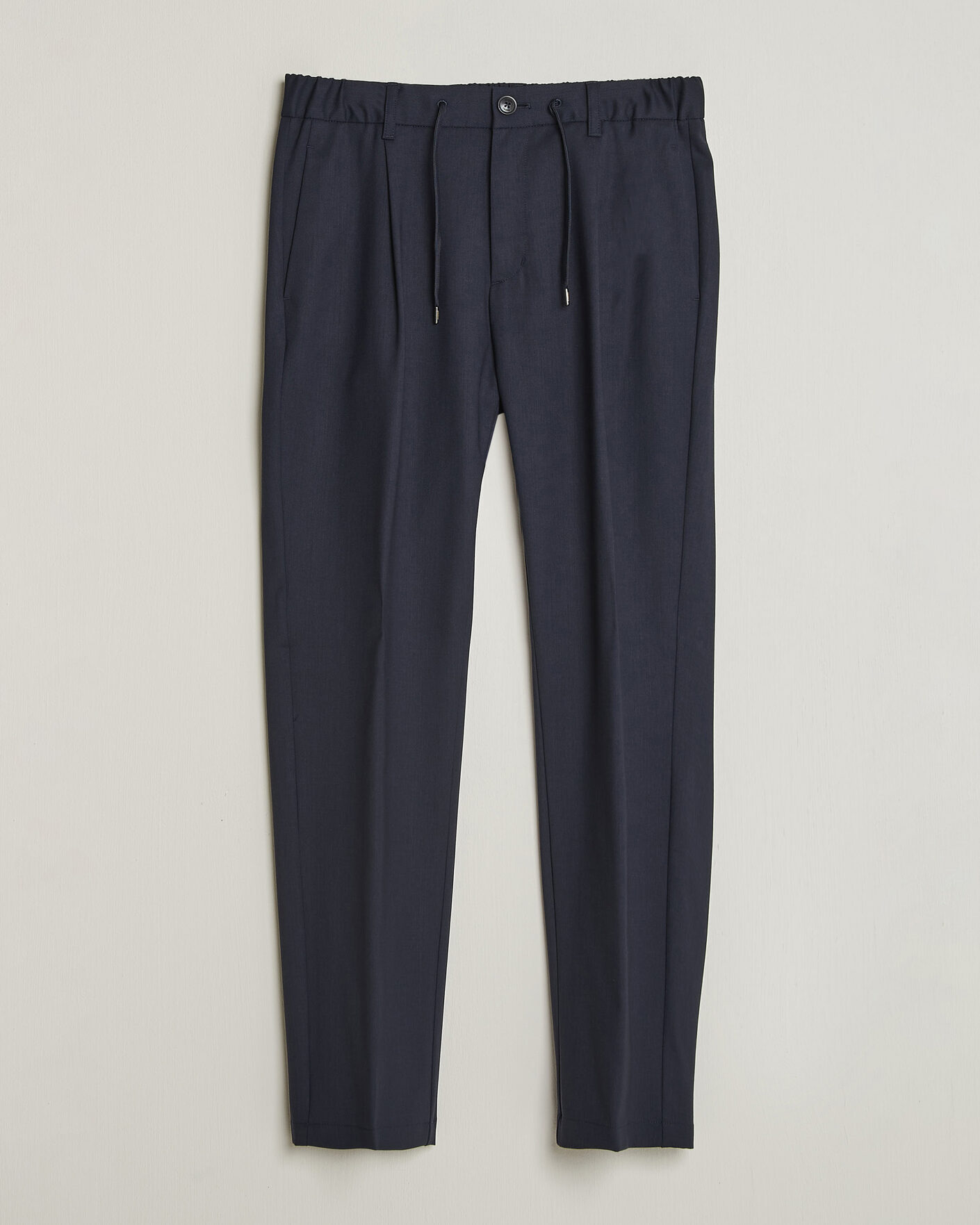 Herr | Byxor | Herno | Pleated Wool Trousers Navy