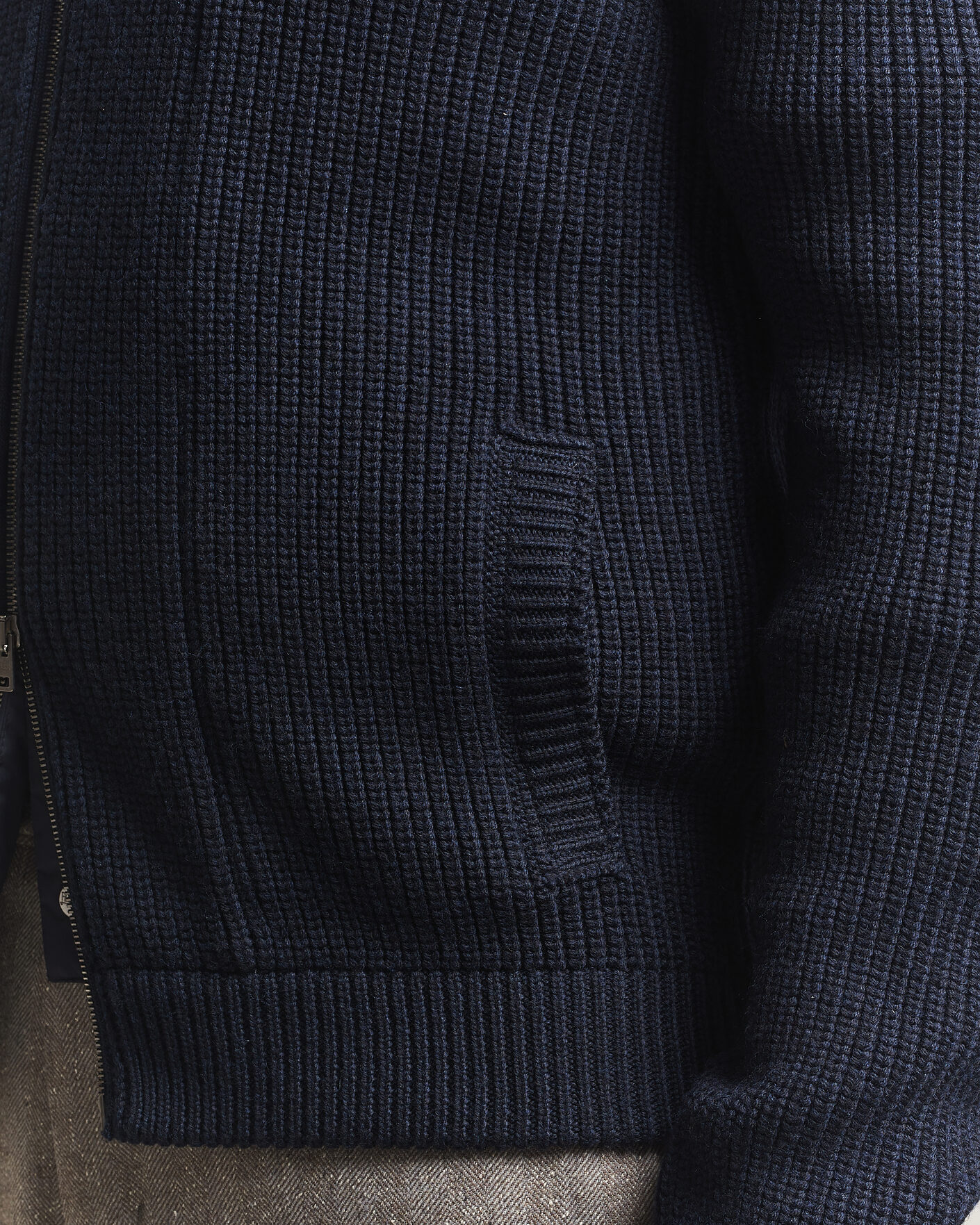 Herr | Tröjor | Herno | Full Zip Knit Cardigan Navy