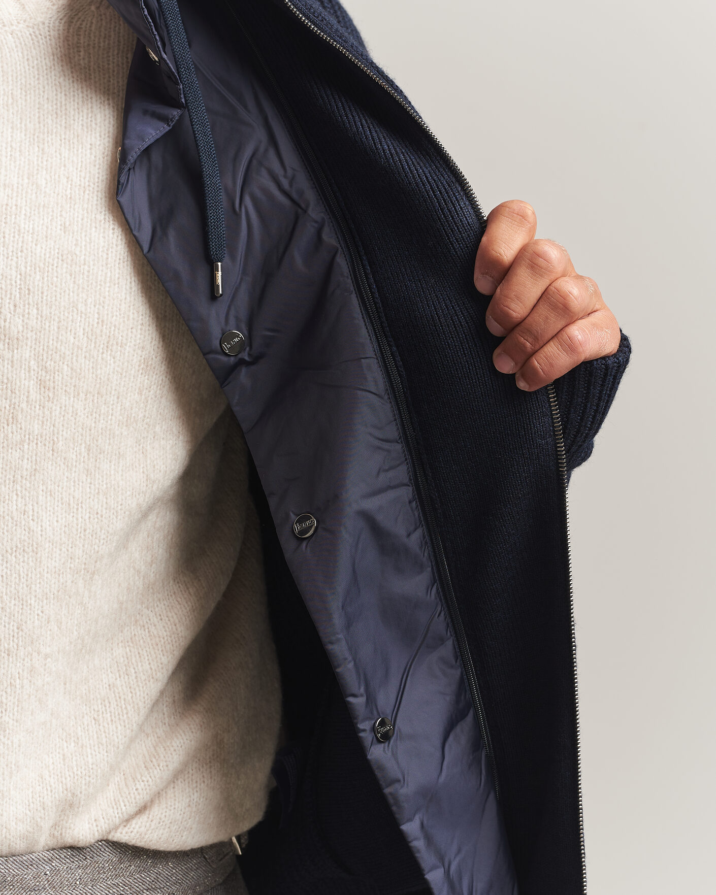 Herr | Tröjor | Herno | Full Zip Knit Cardigan Navy