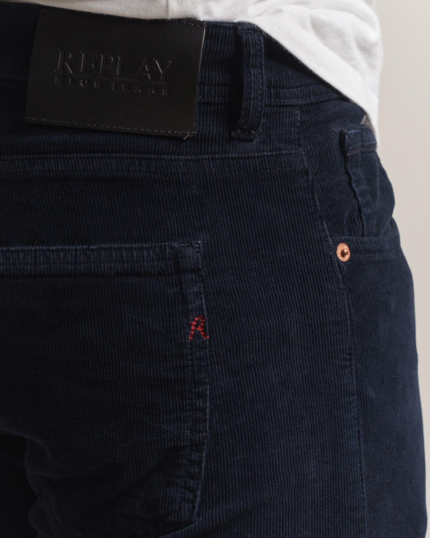 Herr | Byxor | Replay | Grover Corduroy 5-Pocket Pants Navy