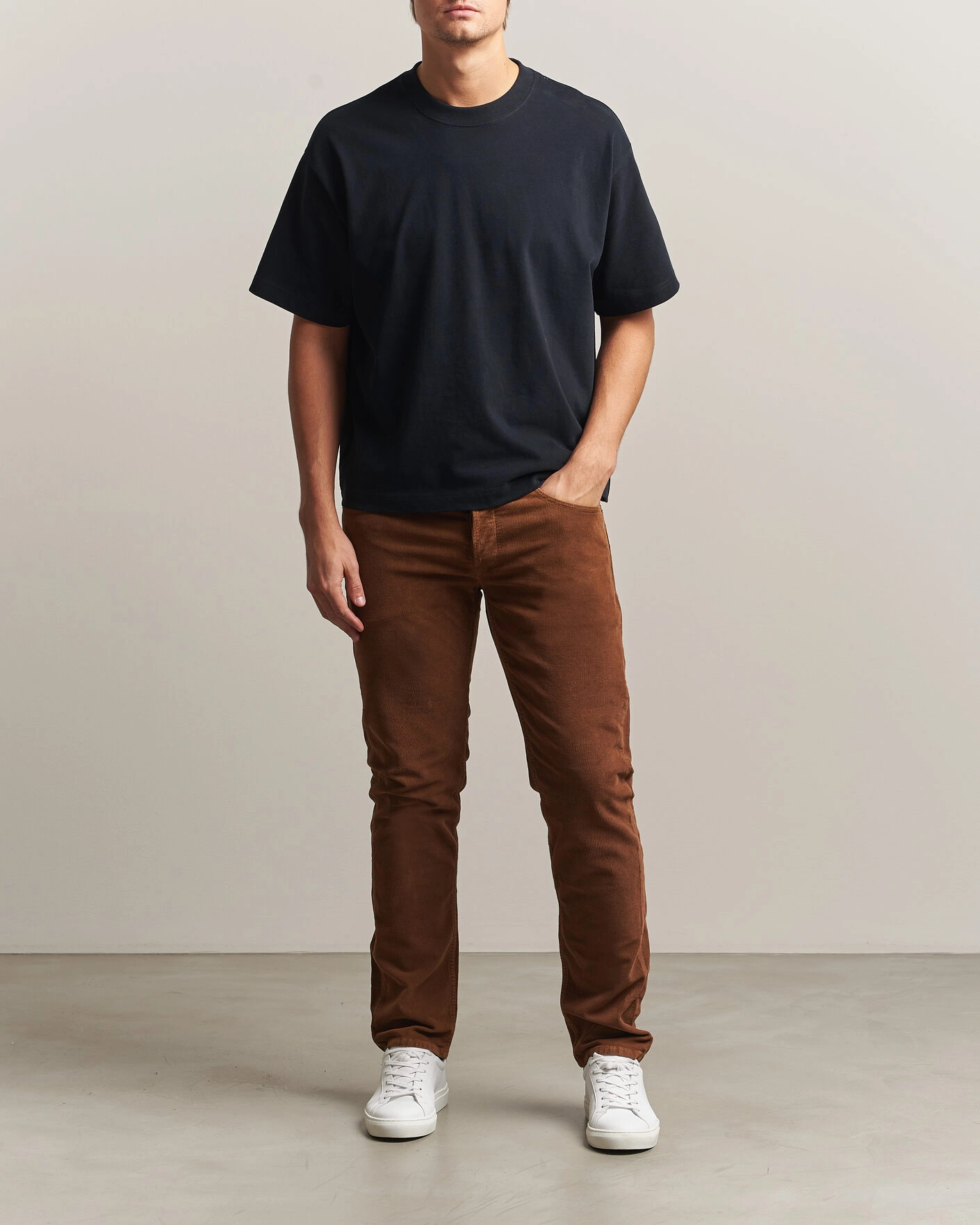 Herr | Byxor | Replay | Grover Corduroy 5-Pocket Pants Toffee Brown
