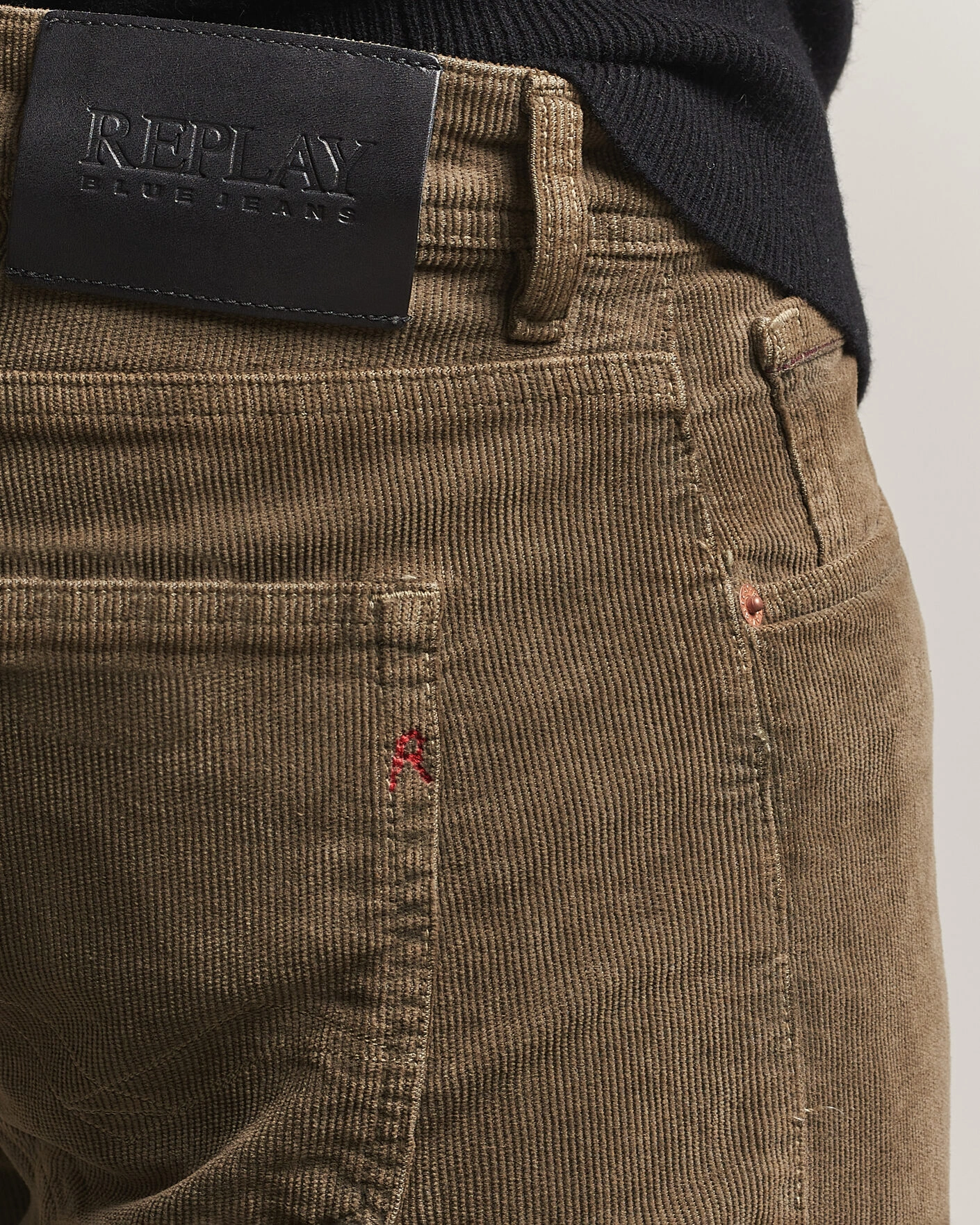 Herr | Byxor | Replay | Grover Corduroy 5-Pocket Pants Mud Green