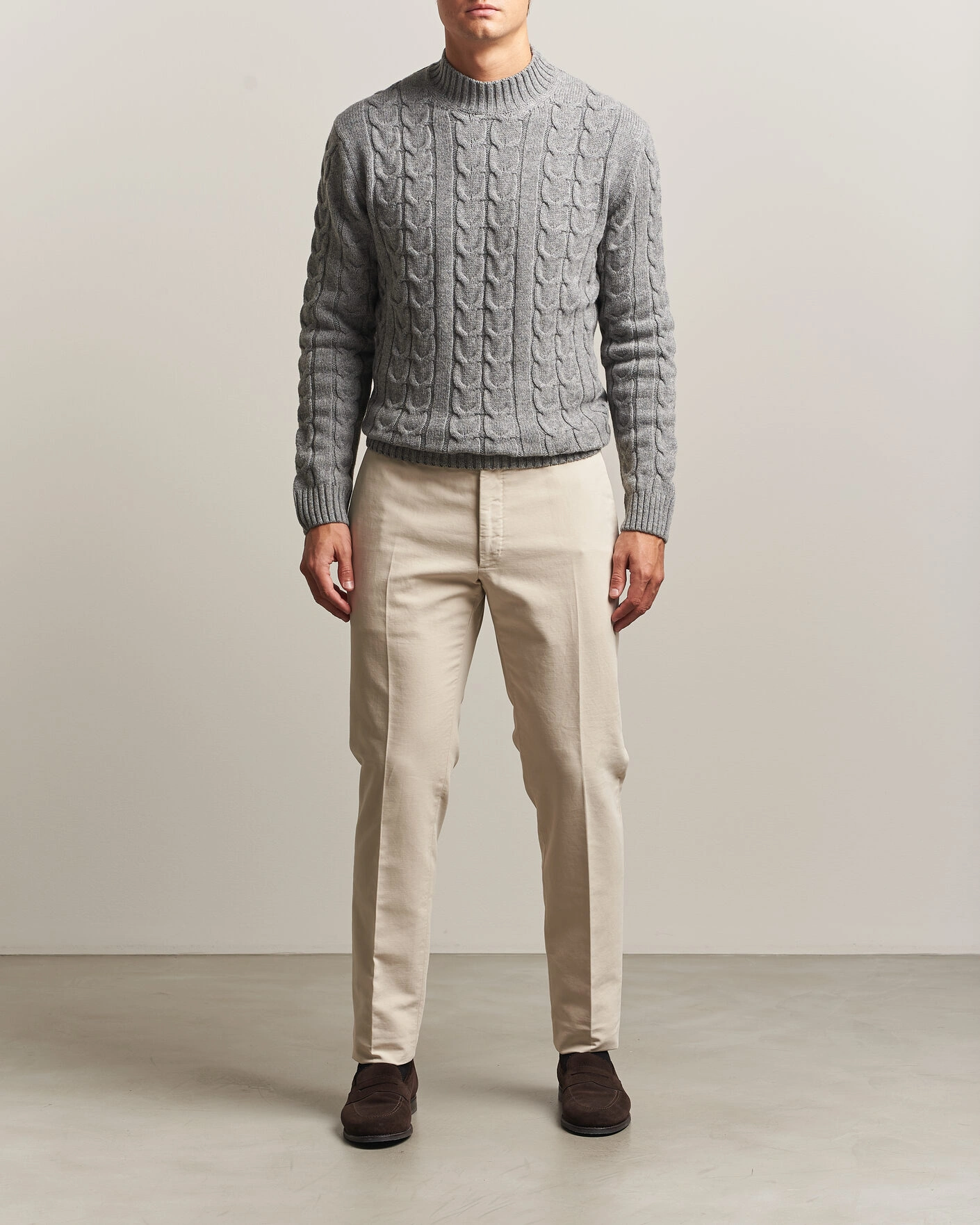 Herr | Byxor | Incotex | Slim Fit Soft Cotton Stretch Chinos Off White