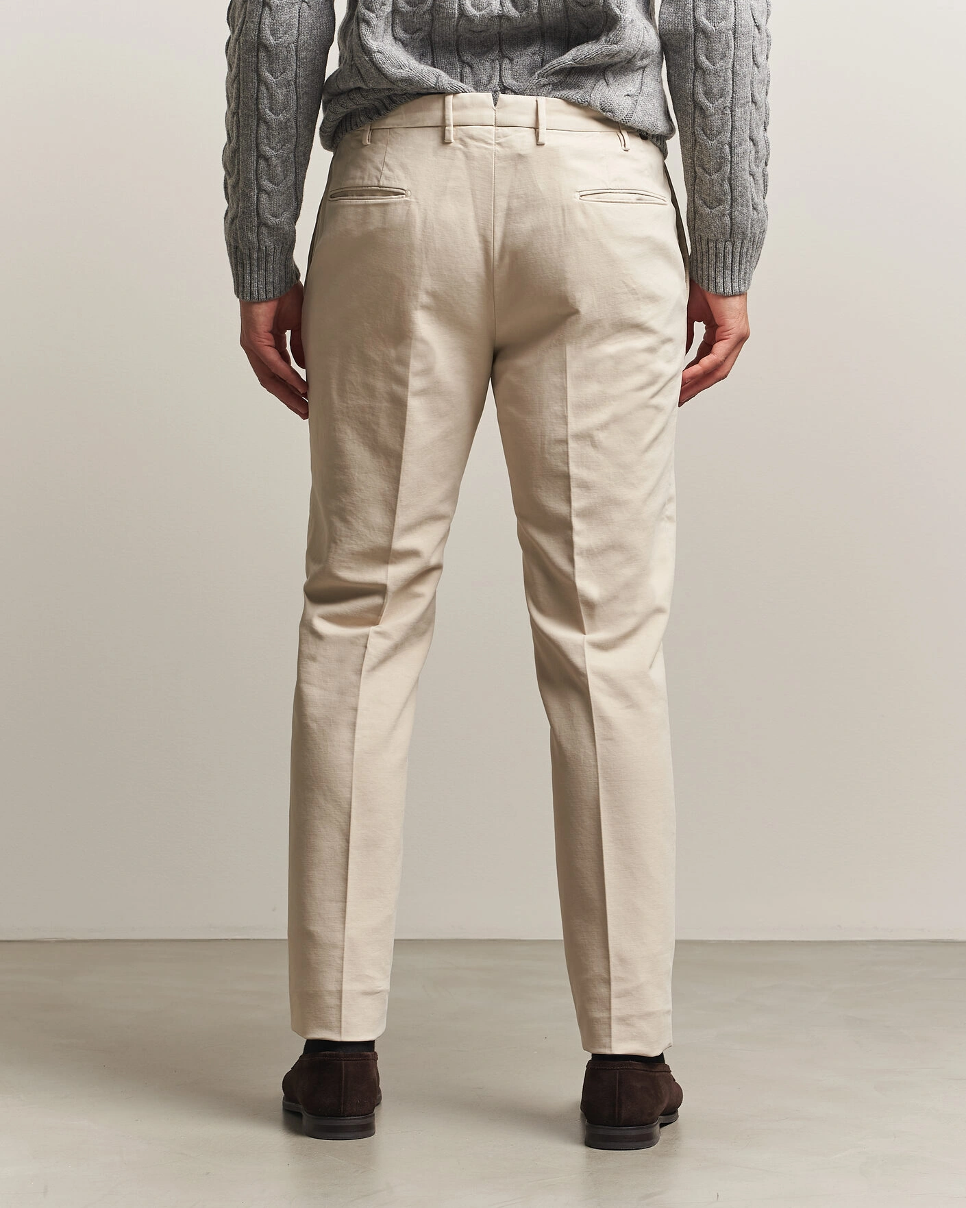 Herr | Byxor | Incotex | Slim Fit Soft Cotton Stretch Chinos Off White