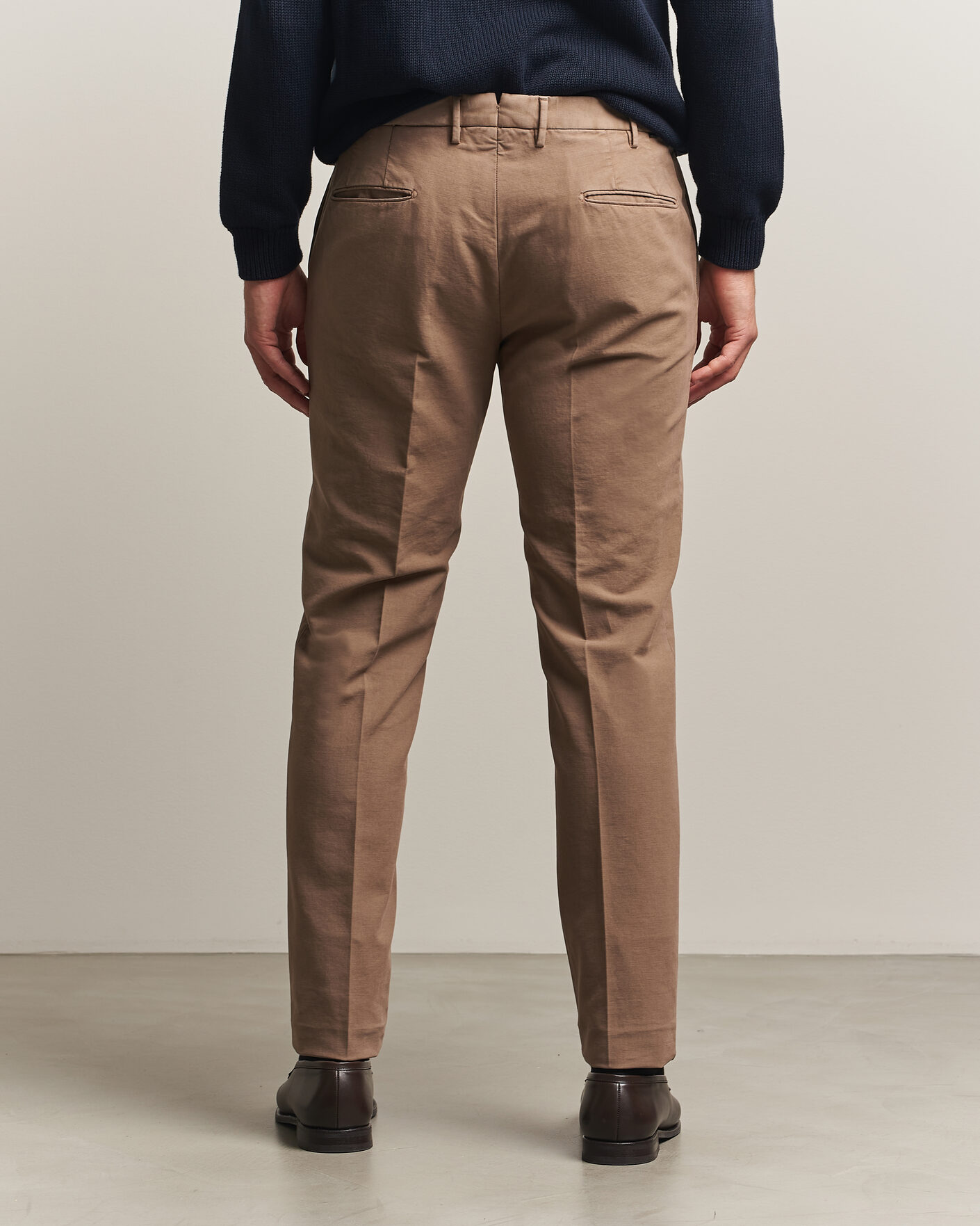 Herr | Byxor | Incotex | Slim Fit Soft Cotton Stretch Chinos Taupe