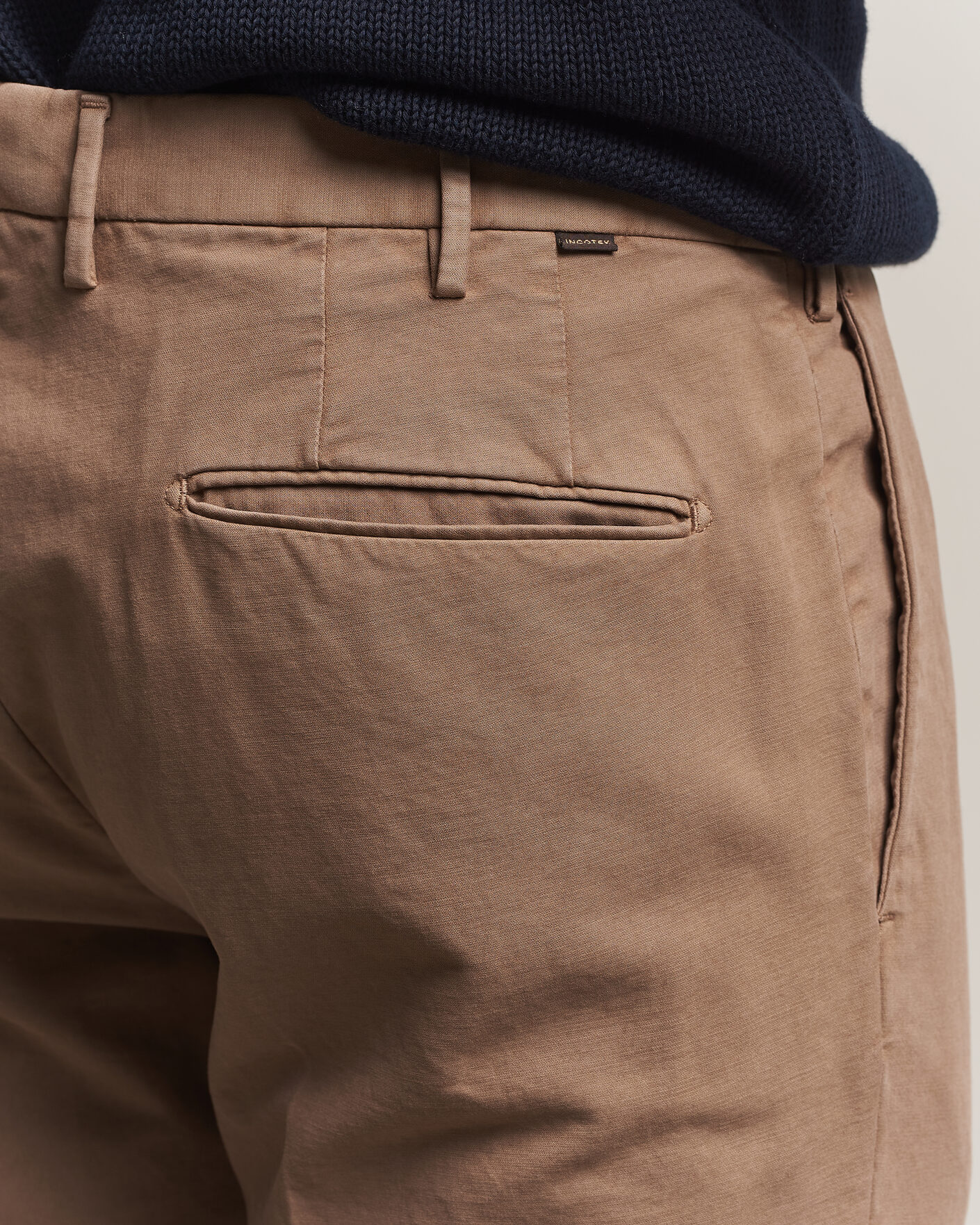 Herr | Byxor | Incotex | Slim Fit Soft Cotton Stretch Chinos Taupe