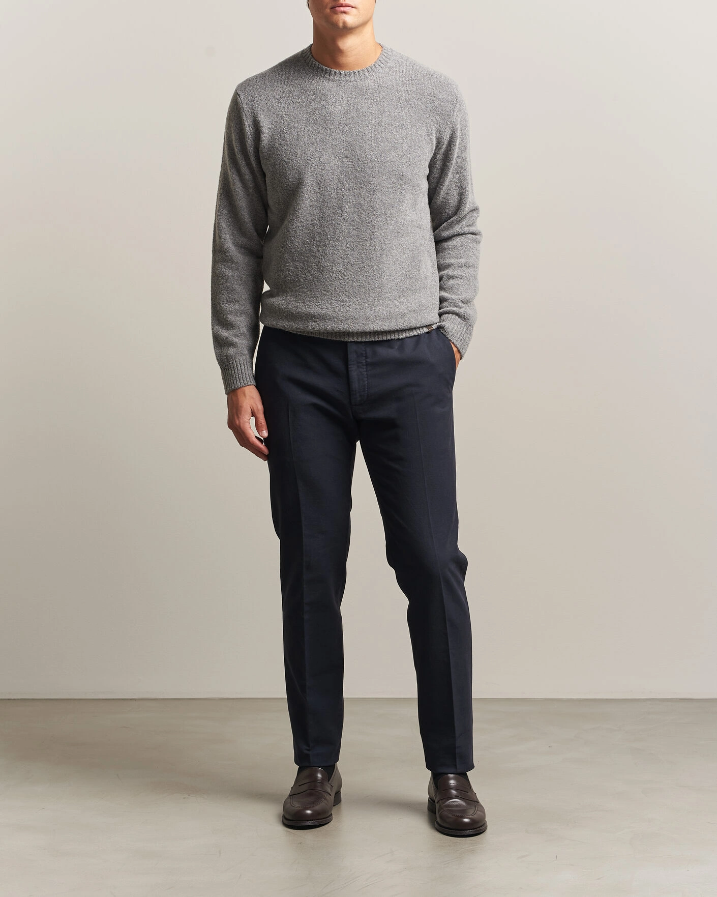 Herr | Byxor | Incotex | Slim Fit Soft Cotton Stretch Chinos Navy