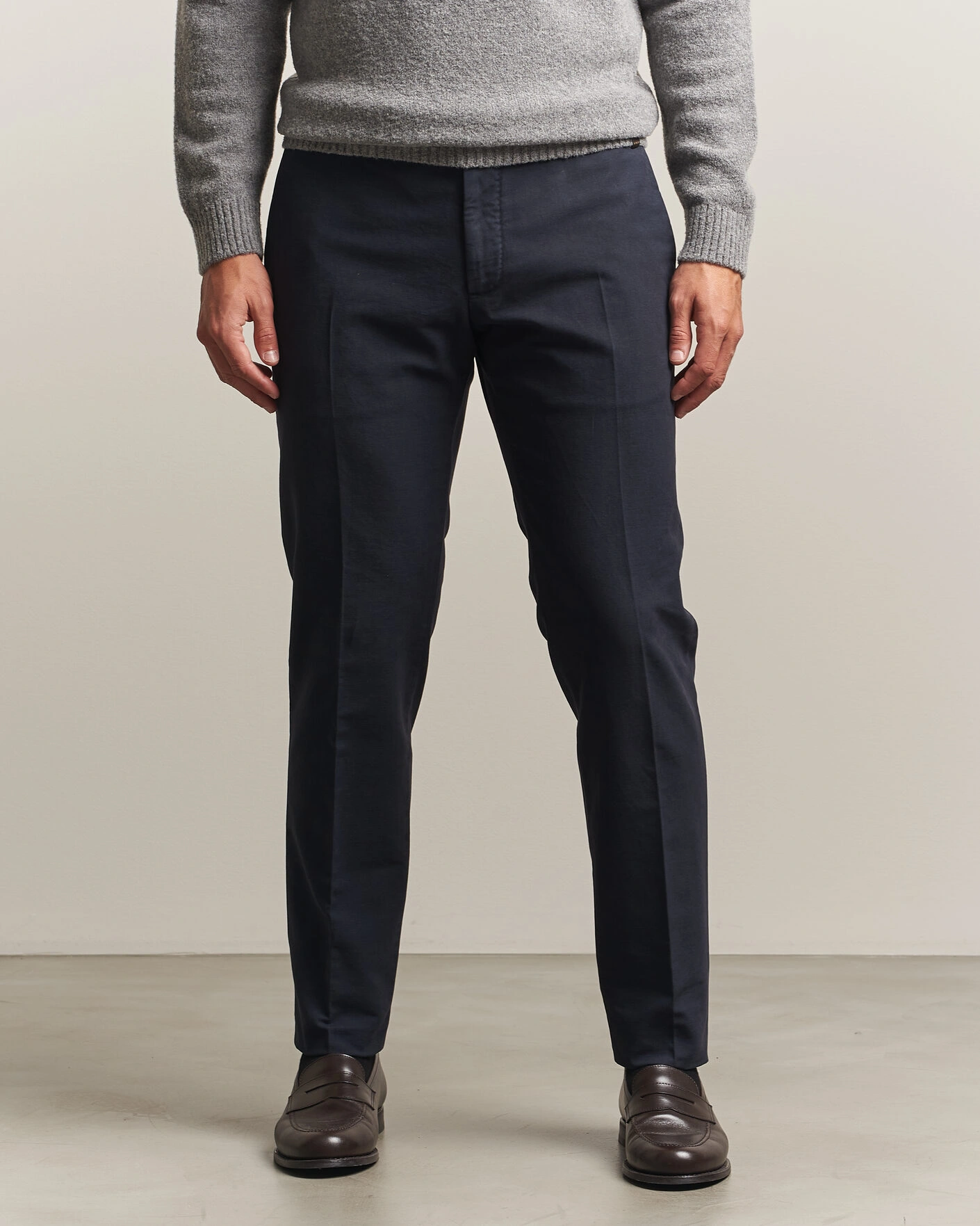 Herr | Byxor | Incotex | Slim Fit Soft Cotton Stretch Chinos Navy